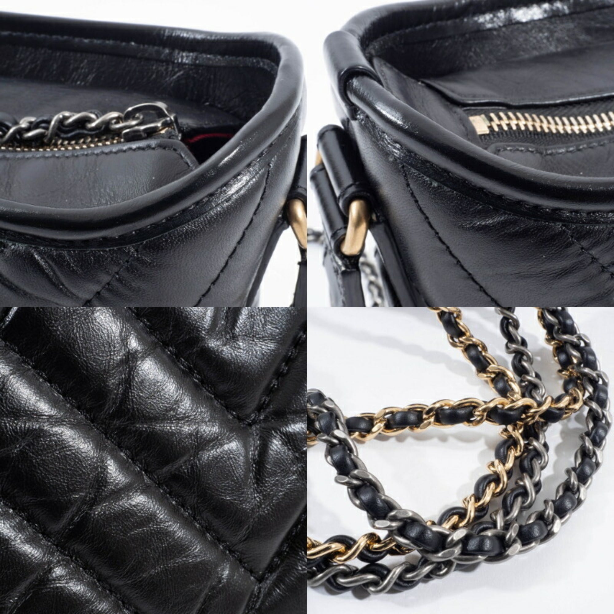 Chanel Gabriel Black Leather Shoulder Bag (Pre-Owned)