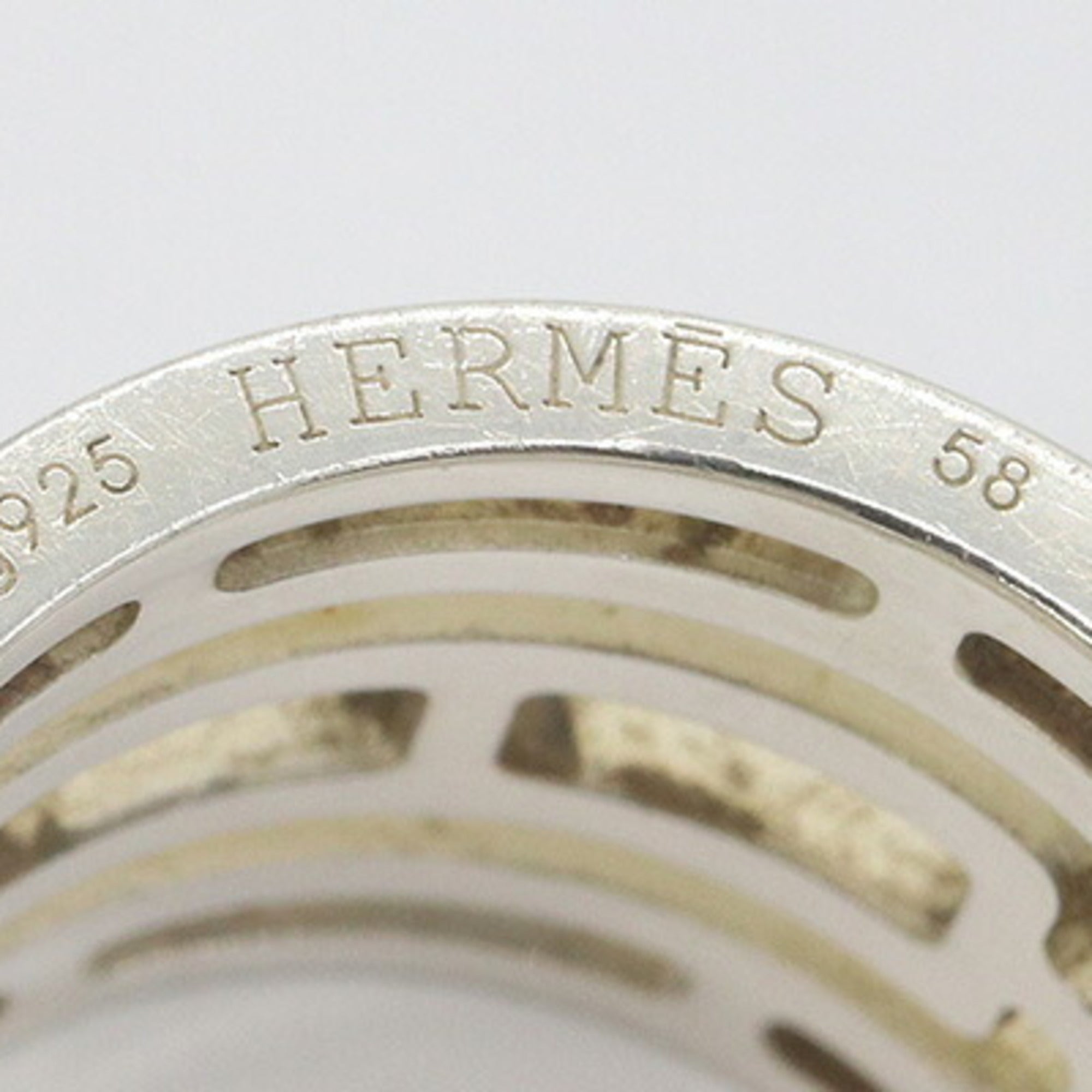 Hermes Silver Sterling Silver 925 Band Ring (Pre-Owned)