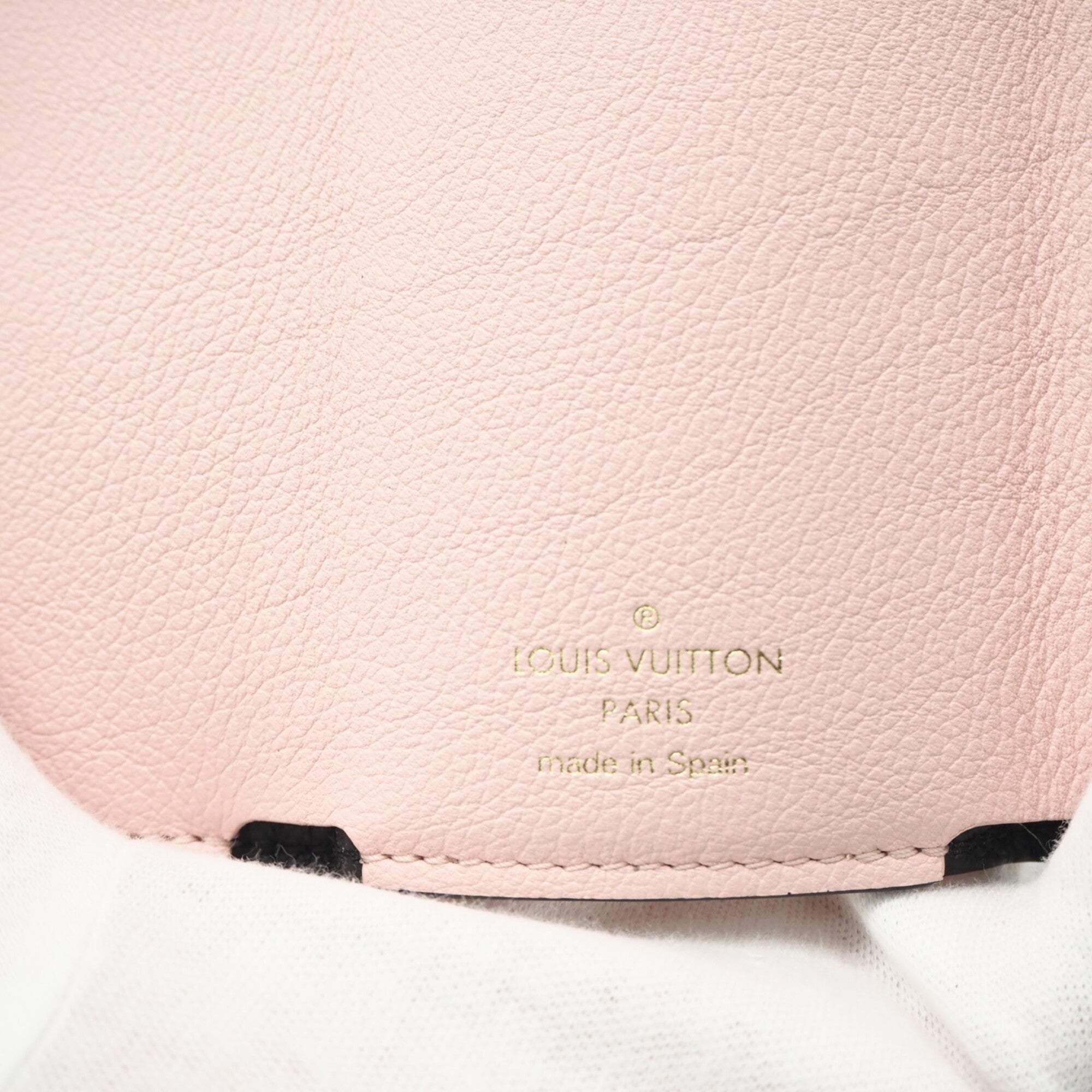 Louis Vuitton Beige Black Pink Leather Wallet (Tri-Fold) (Pre-Owned)