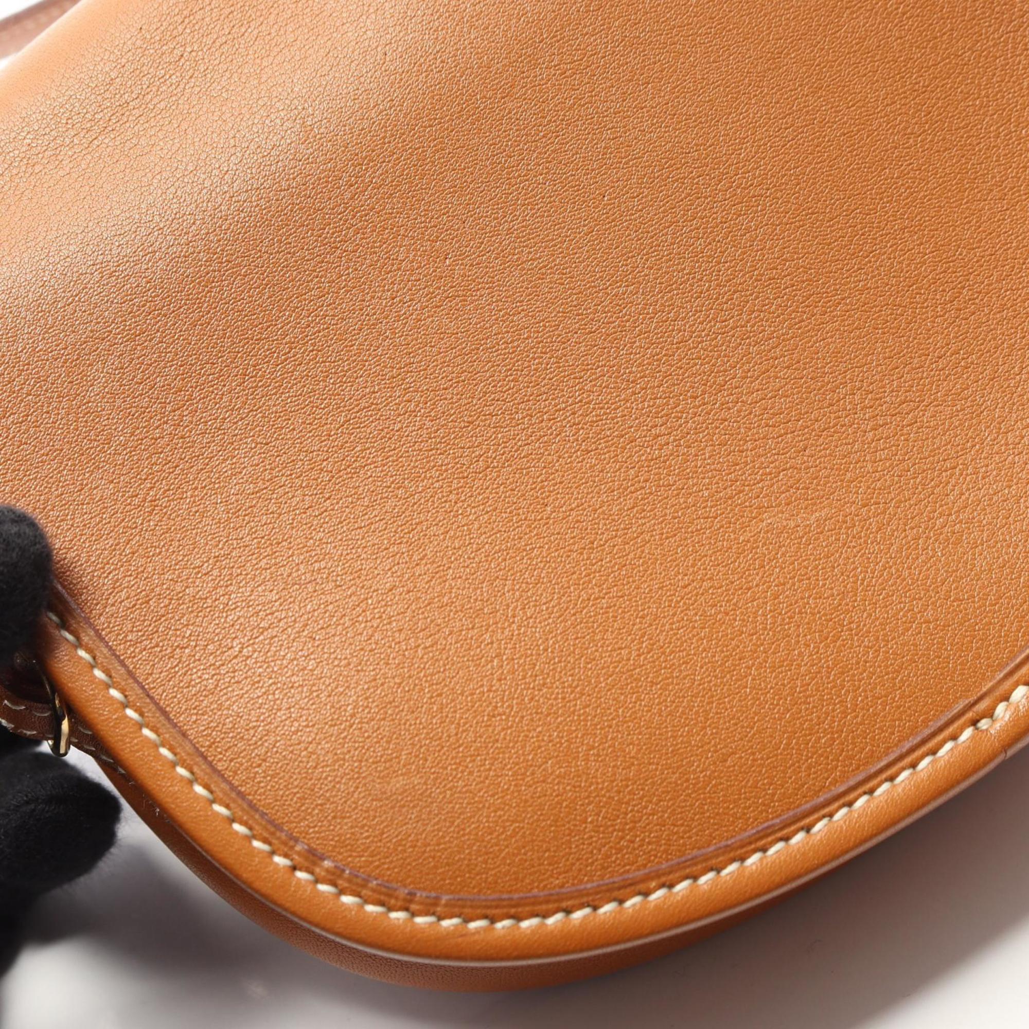 Hermes Brown Gold Brown Leather Gulliver Leather Handbag Shoulder Bag (Pre-Owned)