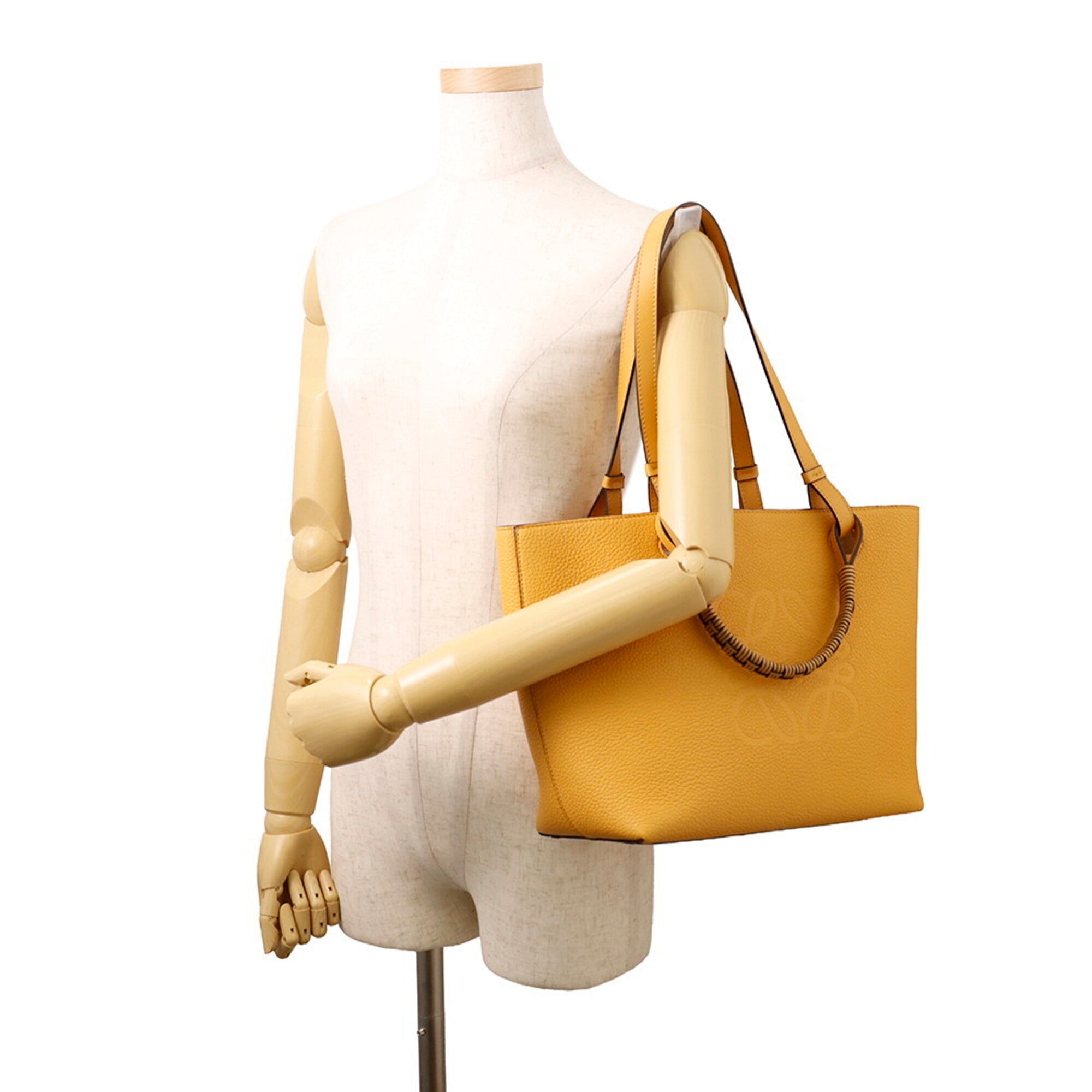 Loewe Yellow Leather Handbag Shoulder Bag Tote Bag (Pre-Owned)