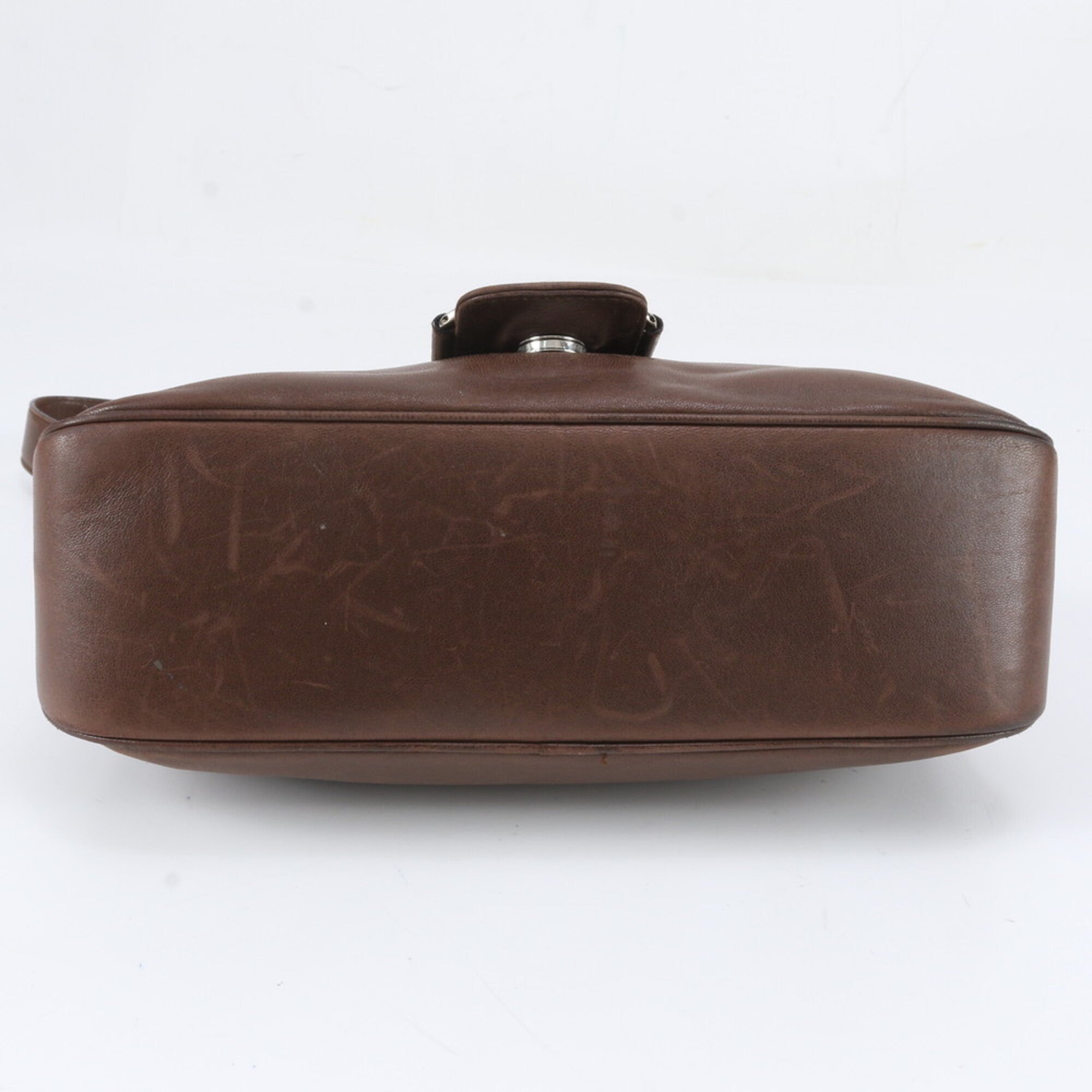 Salvatore Ferragamo Brown Leather Shoulder Bag (Pre-Owned)
