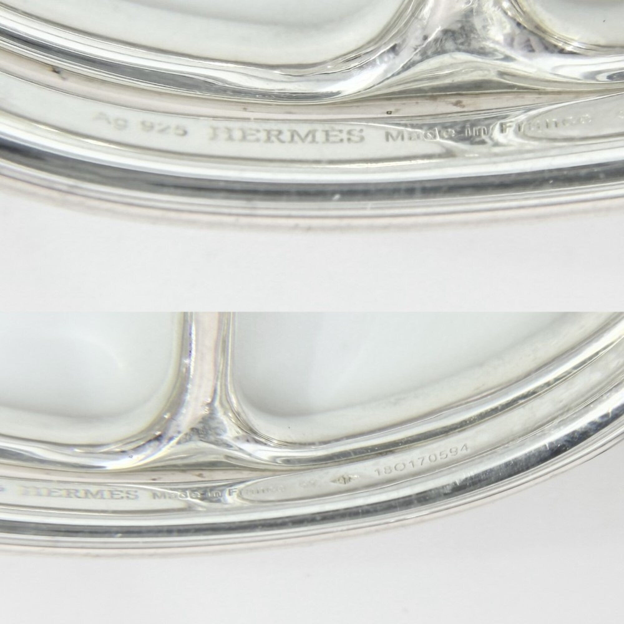 Hermes Silver 925 Band Ring (Pre-Owned)