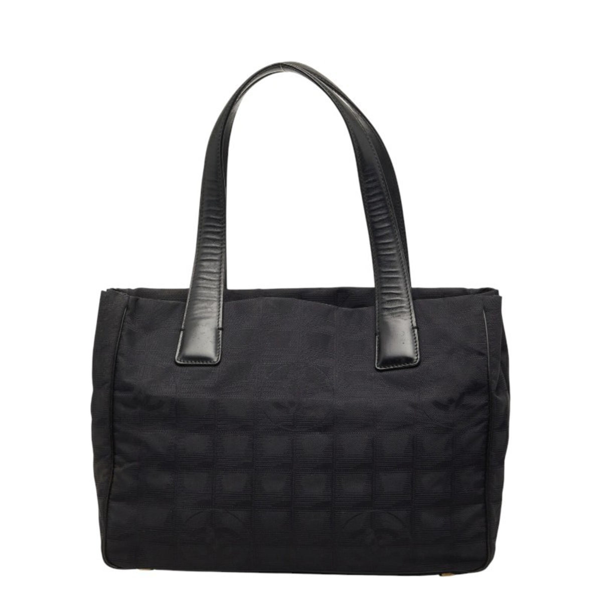 Chanel Black Nylon Leather Handbag (Pre-Owned)