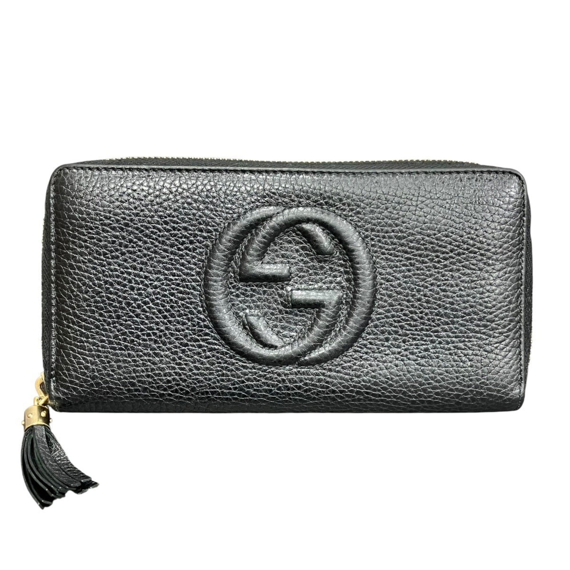 Gucci Black Leather Coin Purse/Coin Case (Pre-Owned)