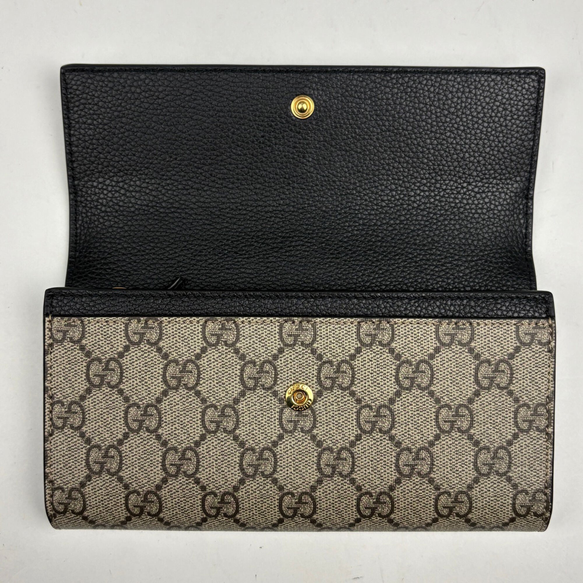 Gucci Beige Black Coated Canvas Leather (Pre-Owned)