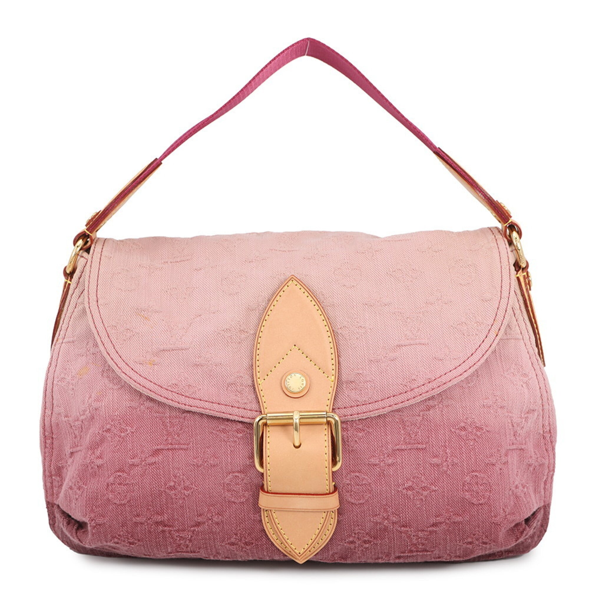 Louis Vuitton Pink Purple Monogram Denim Shoulder Bag (Pre-Owned)