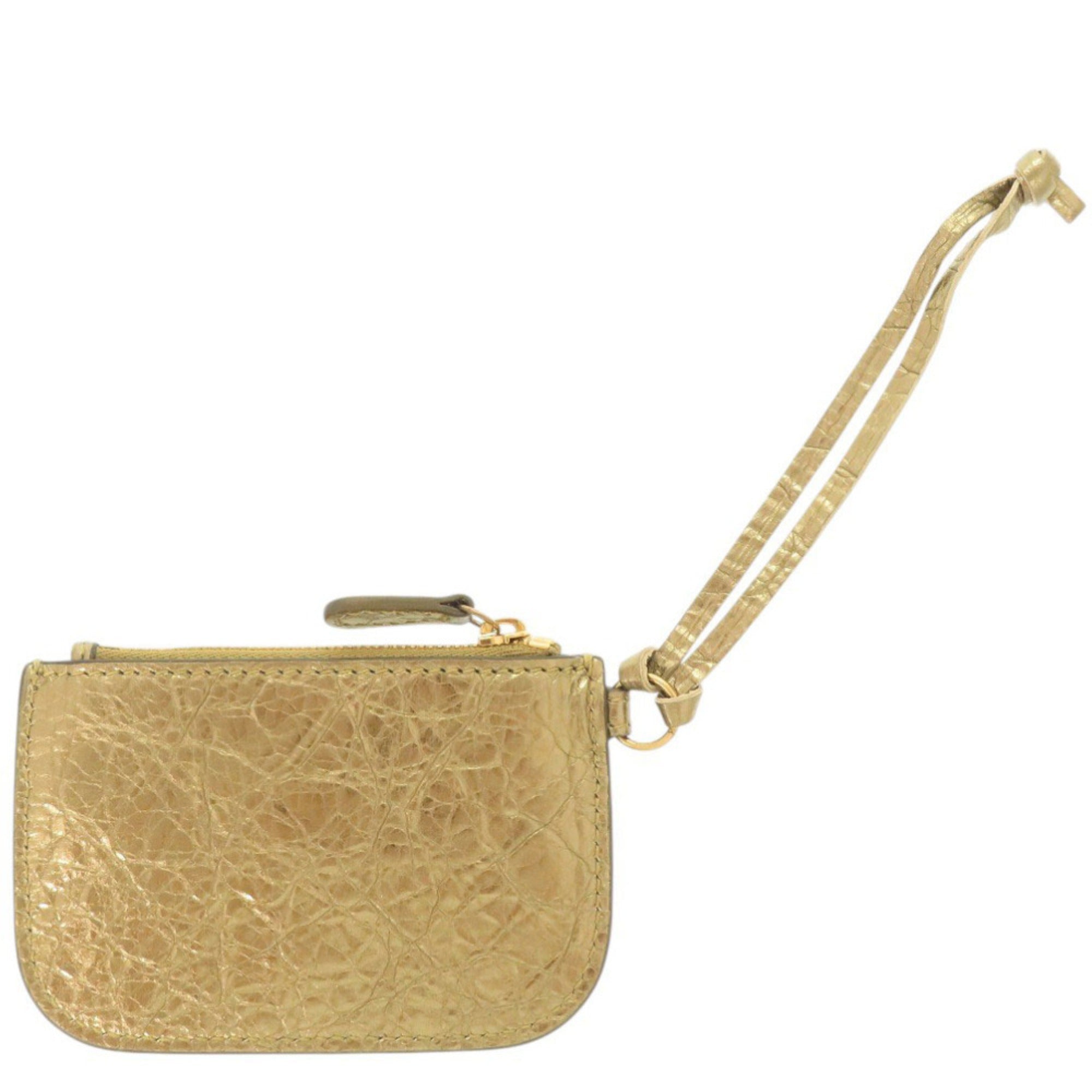 Balenciaga Gold Leather Coin Purse/Coin Case (Pre-Owned)
