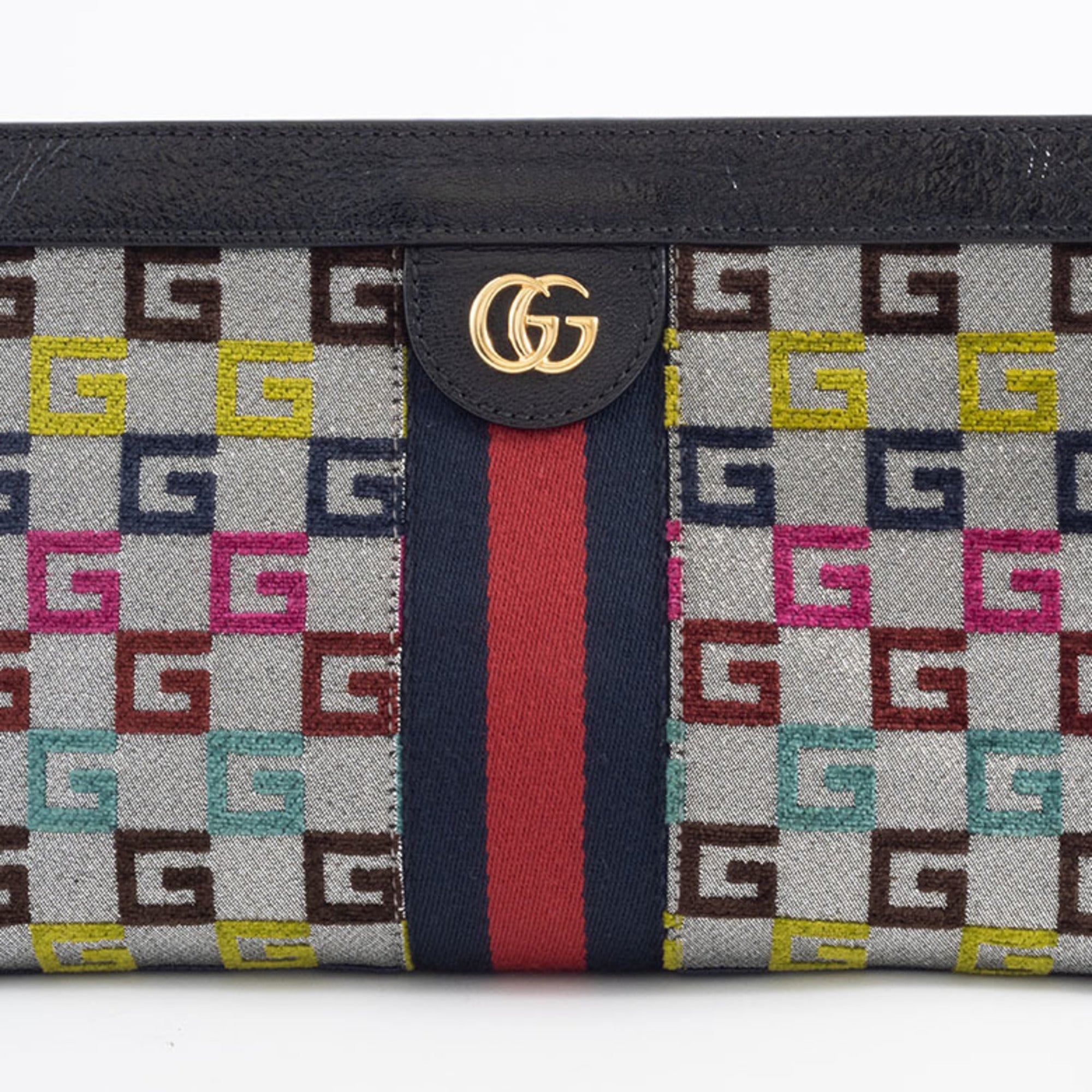 Gucci Multi-Color Canvas Leather Shoulder Bag (Pre-Owned)