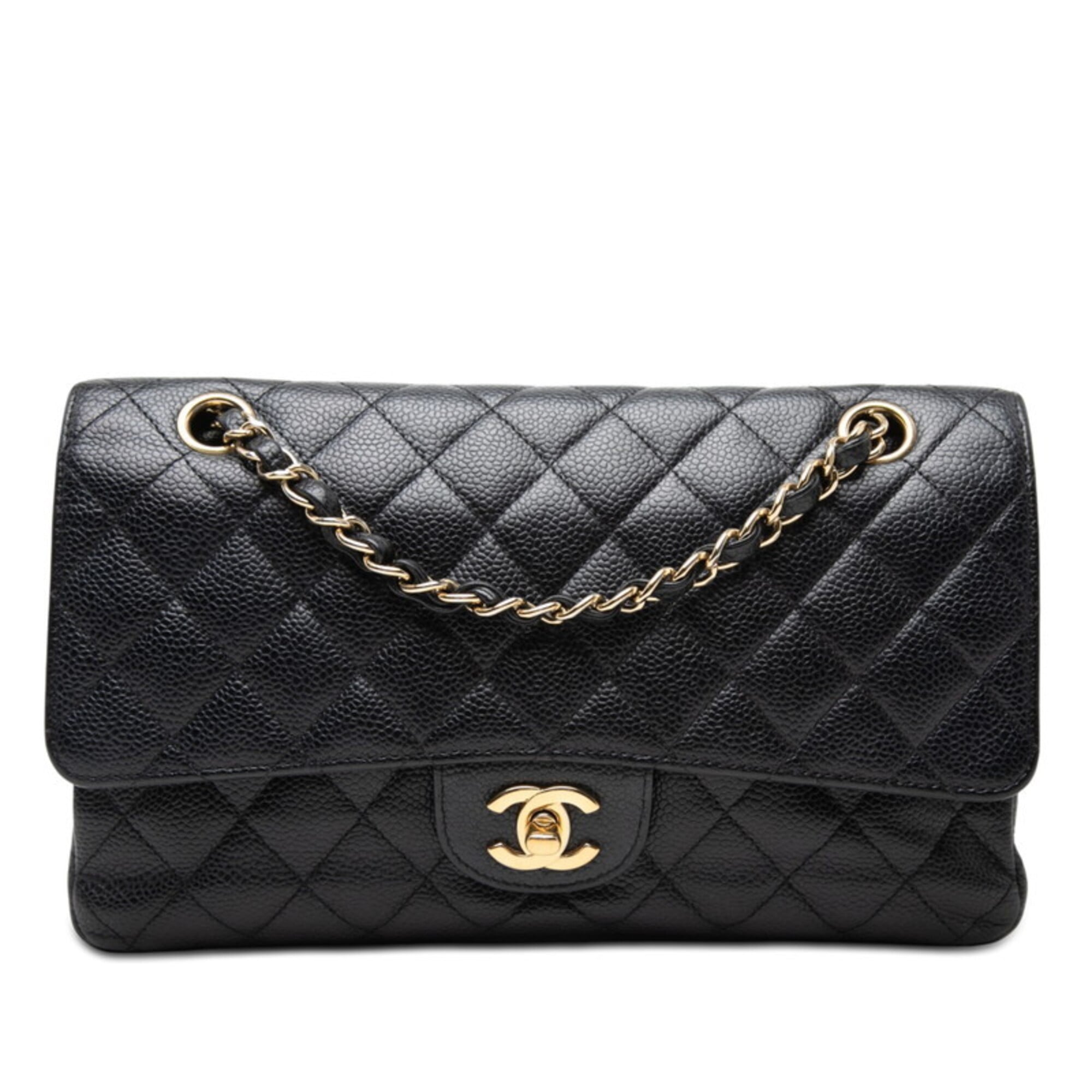 Chanel Black Grained Calfskin Shoulder Bag (Pre-Owned)