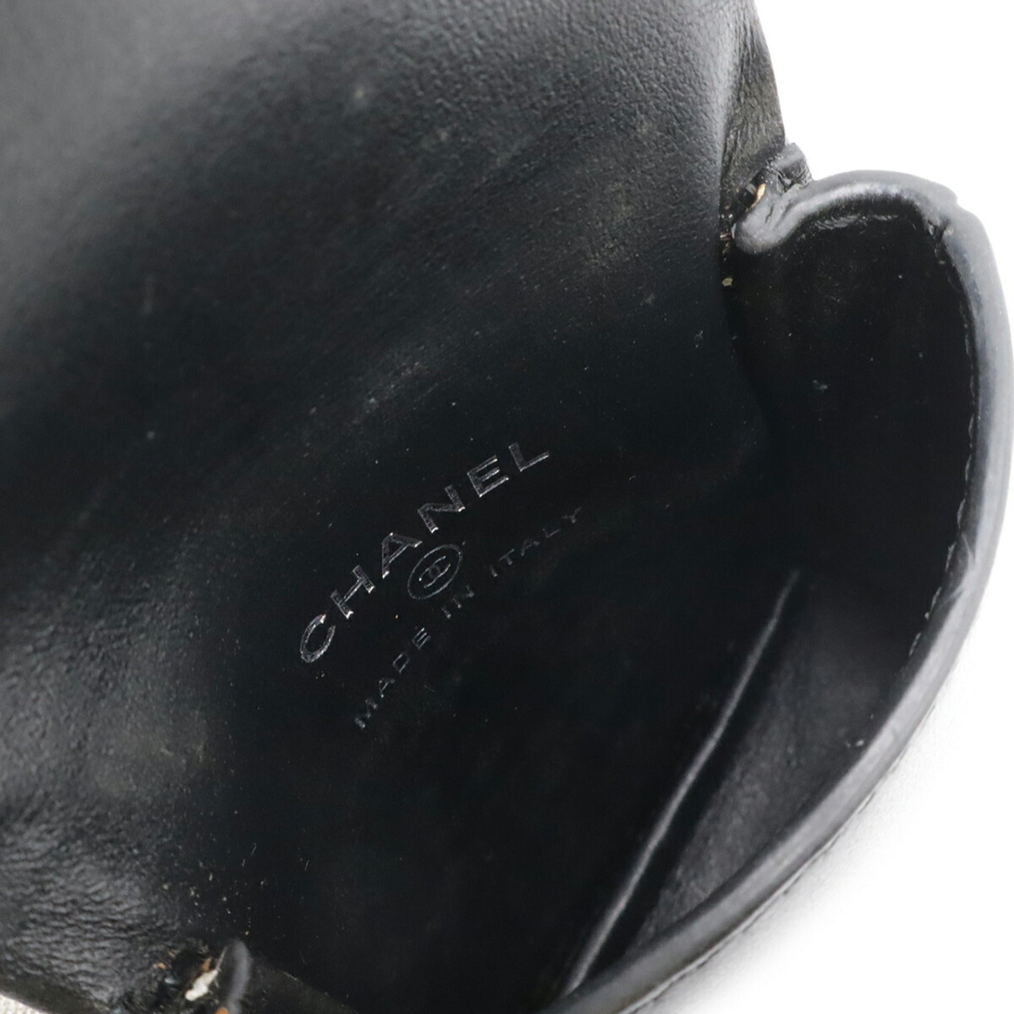 Chanel Black Leather Coin Purse/Coin Case (Pre-Owned)