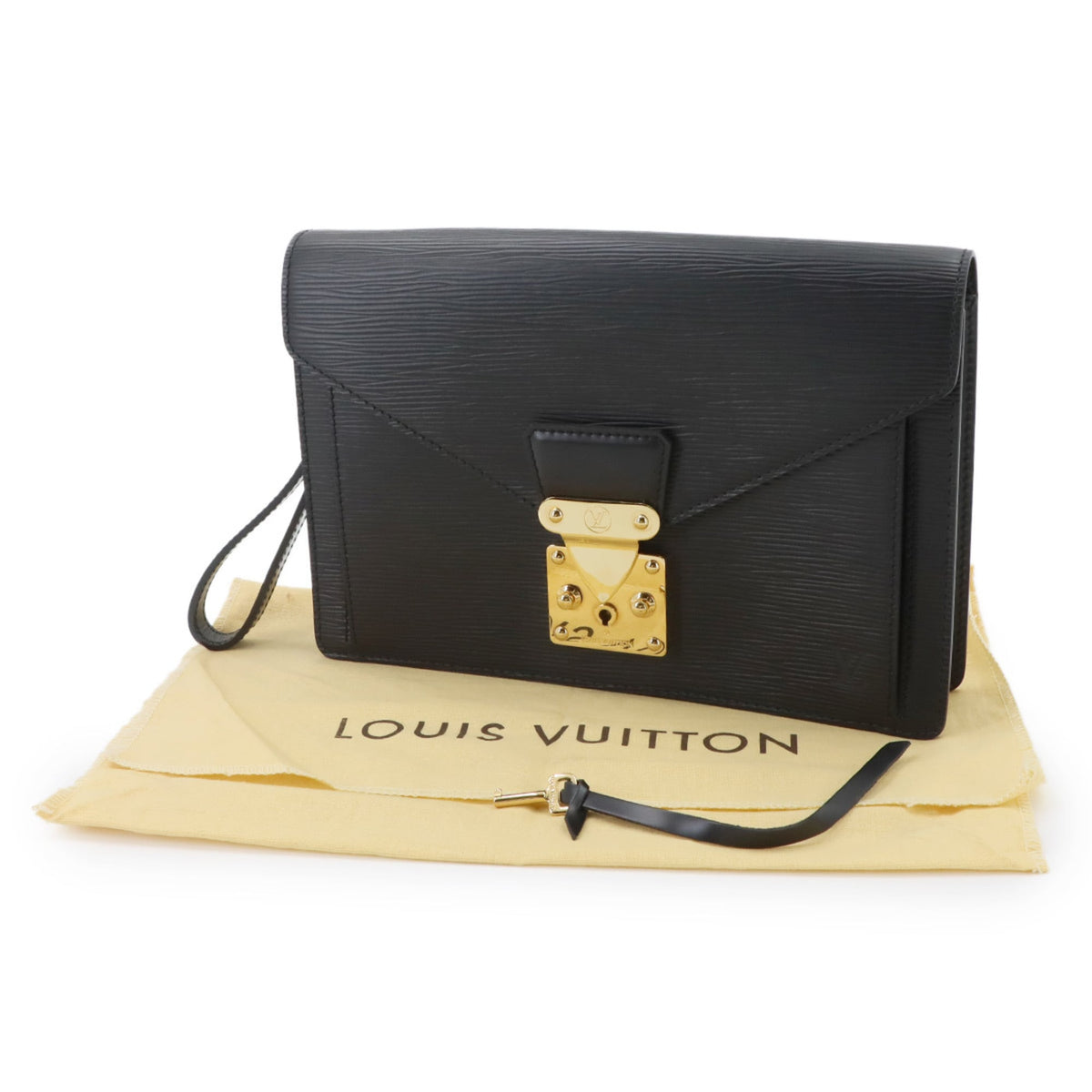 Louis Vuitton Noir Epi Leather Clutch Bag Pochette (Pre-Owned)