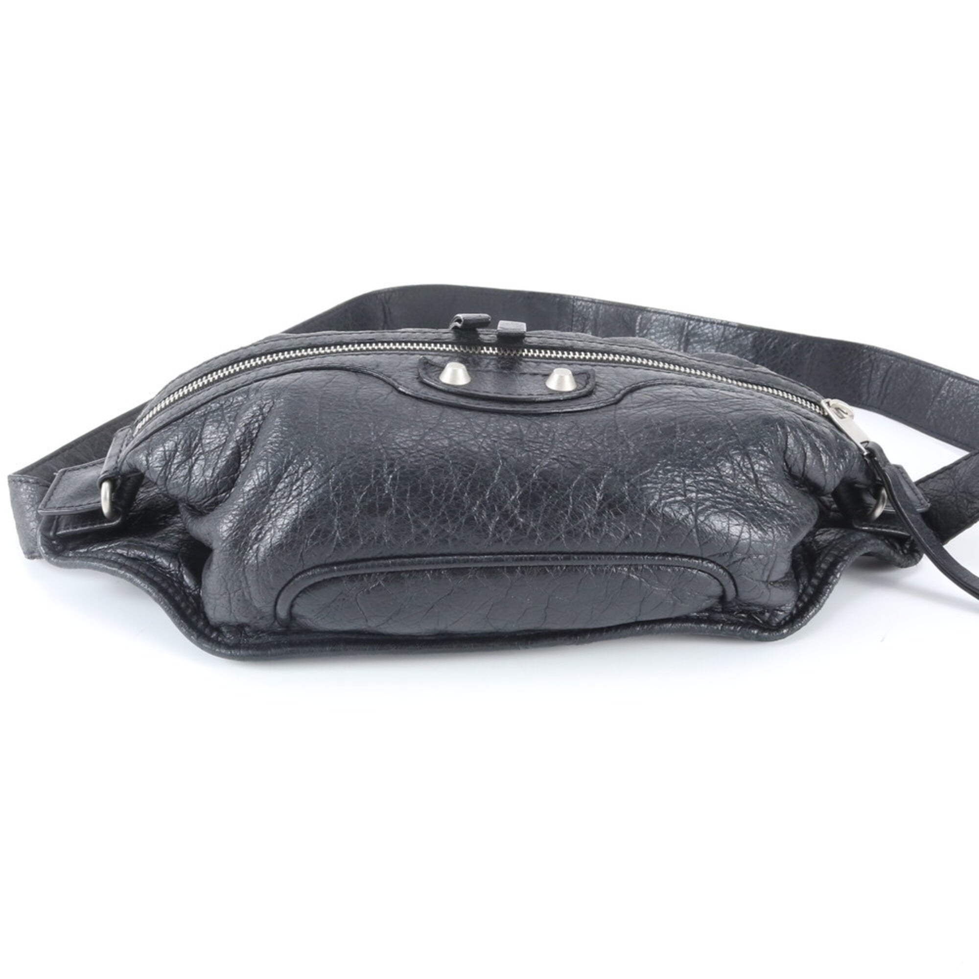Balenciaga Black Leather Pouch Sling Bag (Pre-Owned)
