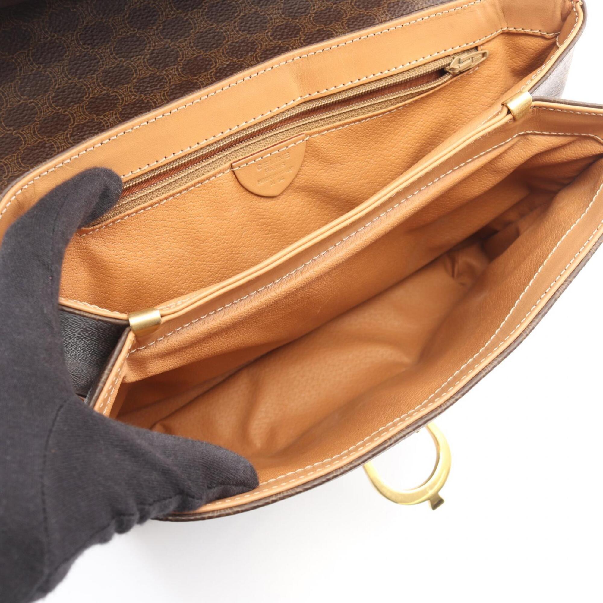 Celine Brown Coated Canvas Leather Handbag (Pre-Owned)