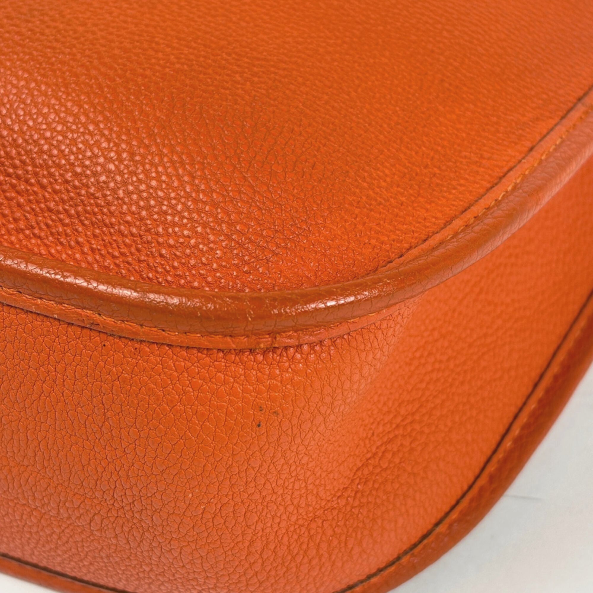 Hermes Orange Togo Leather Shoulder Bag (Pre-Owned)
