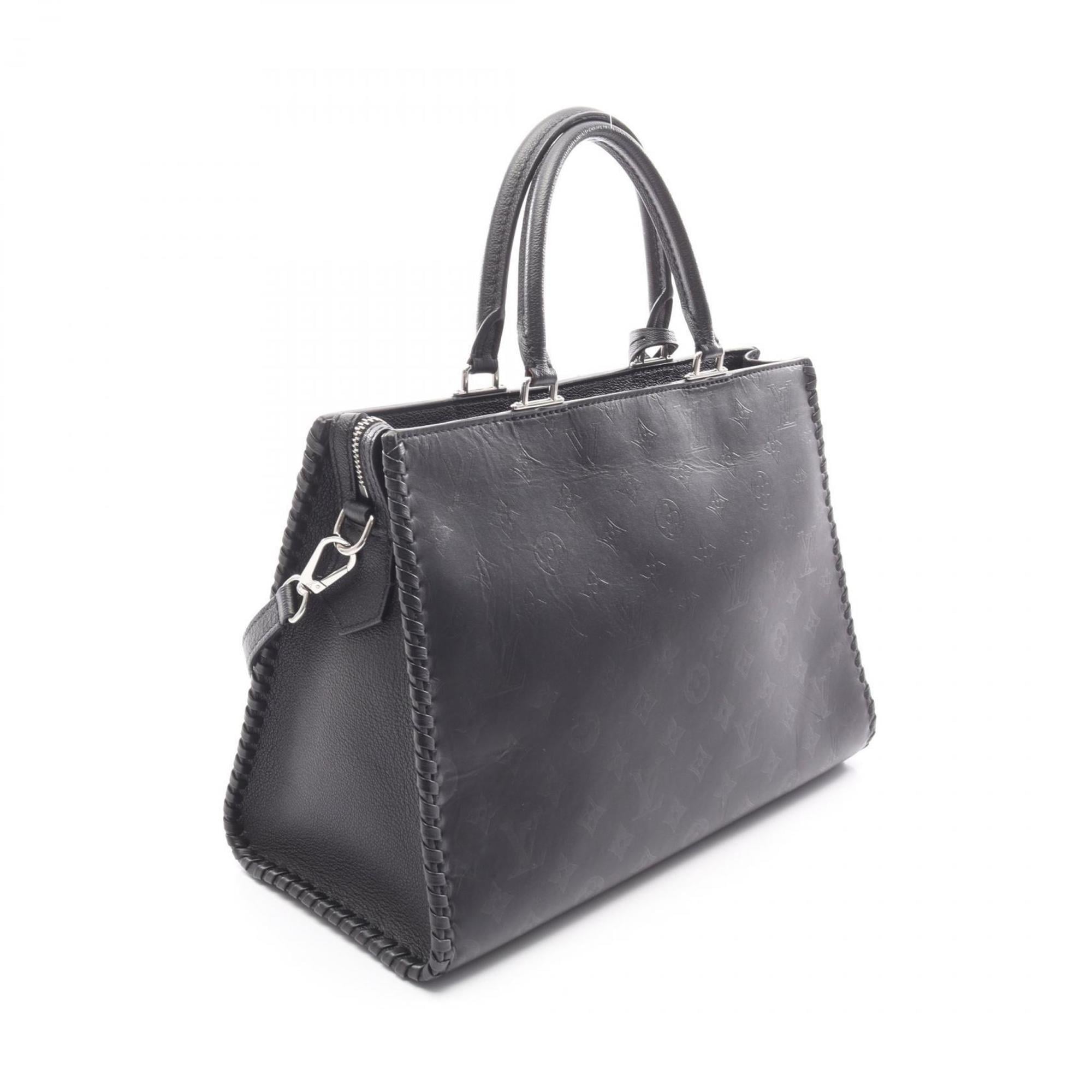 Louis Vuitton Black Leather Tote Bag (Pre-Owned)