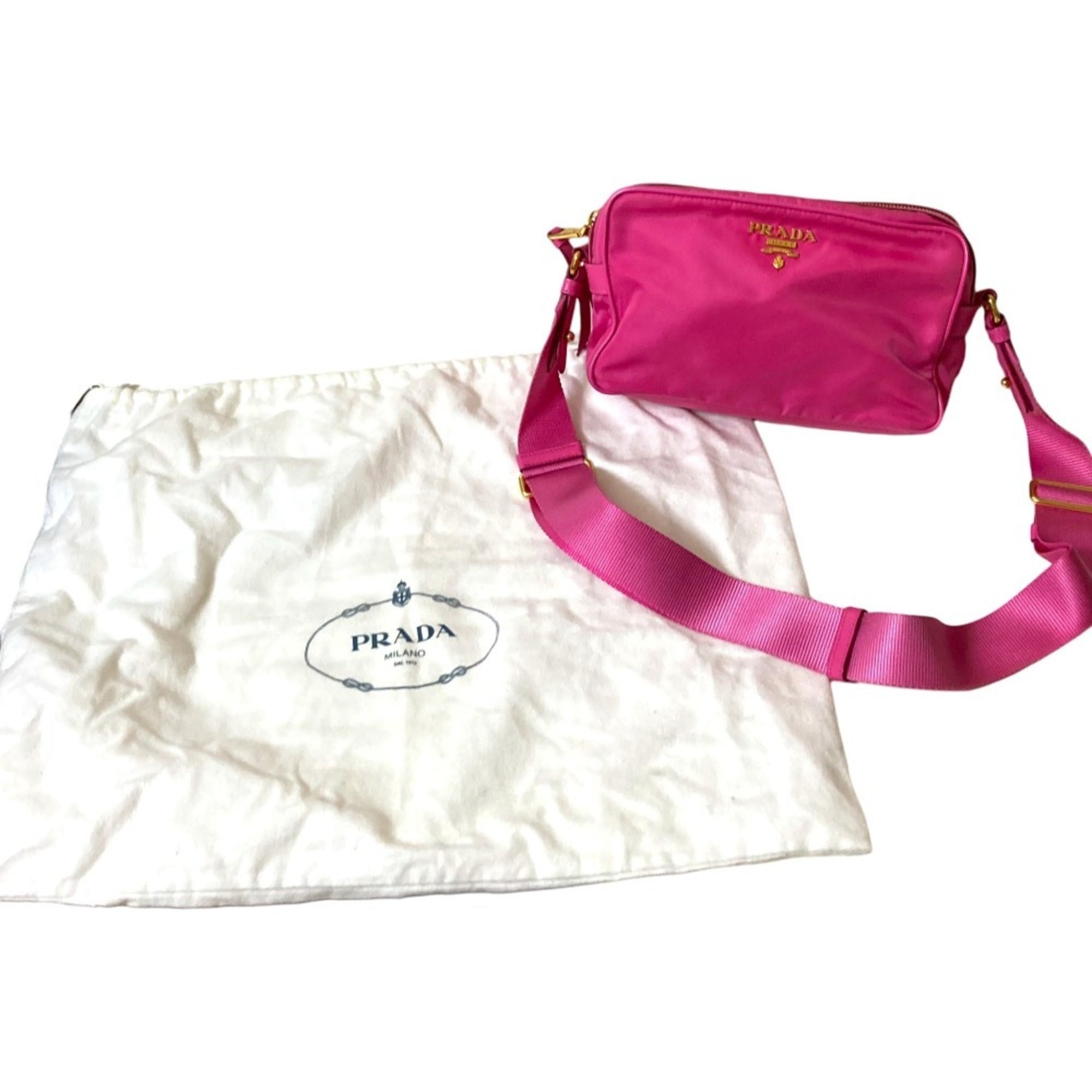 Prada Pink Nylon Canvas Shoulder Bag (Pre-Owned)