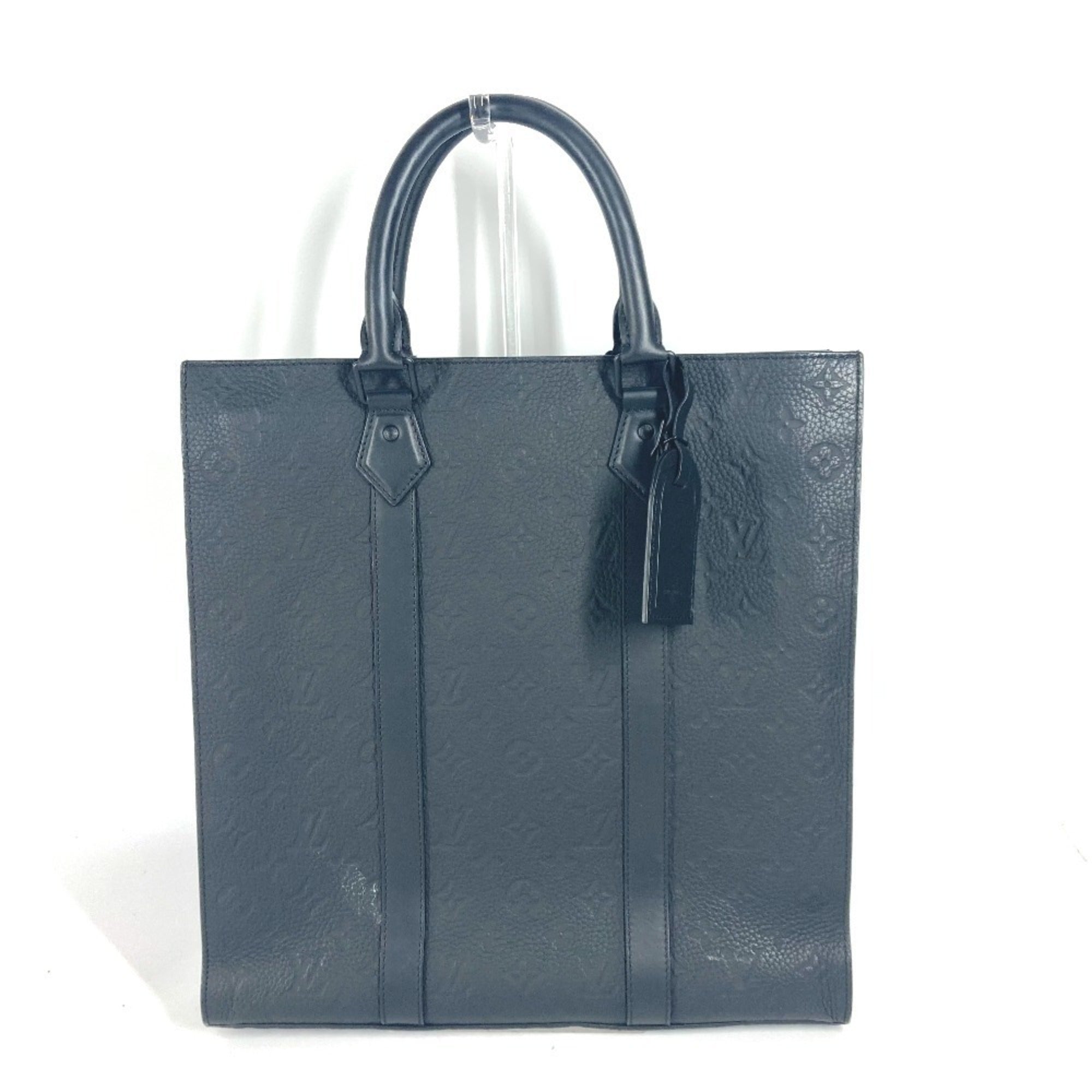 Louis Vuitton Black Noir Leather Handbag Tote Bag (Pre-Owned)
