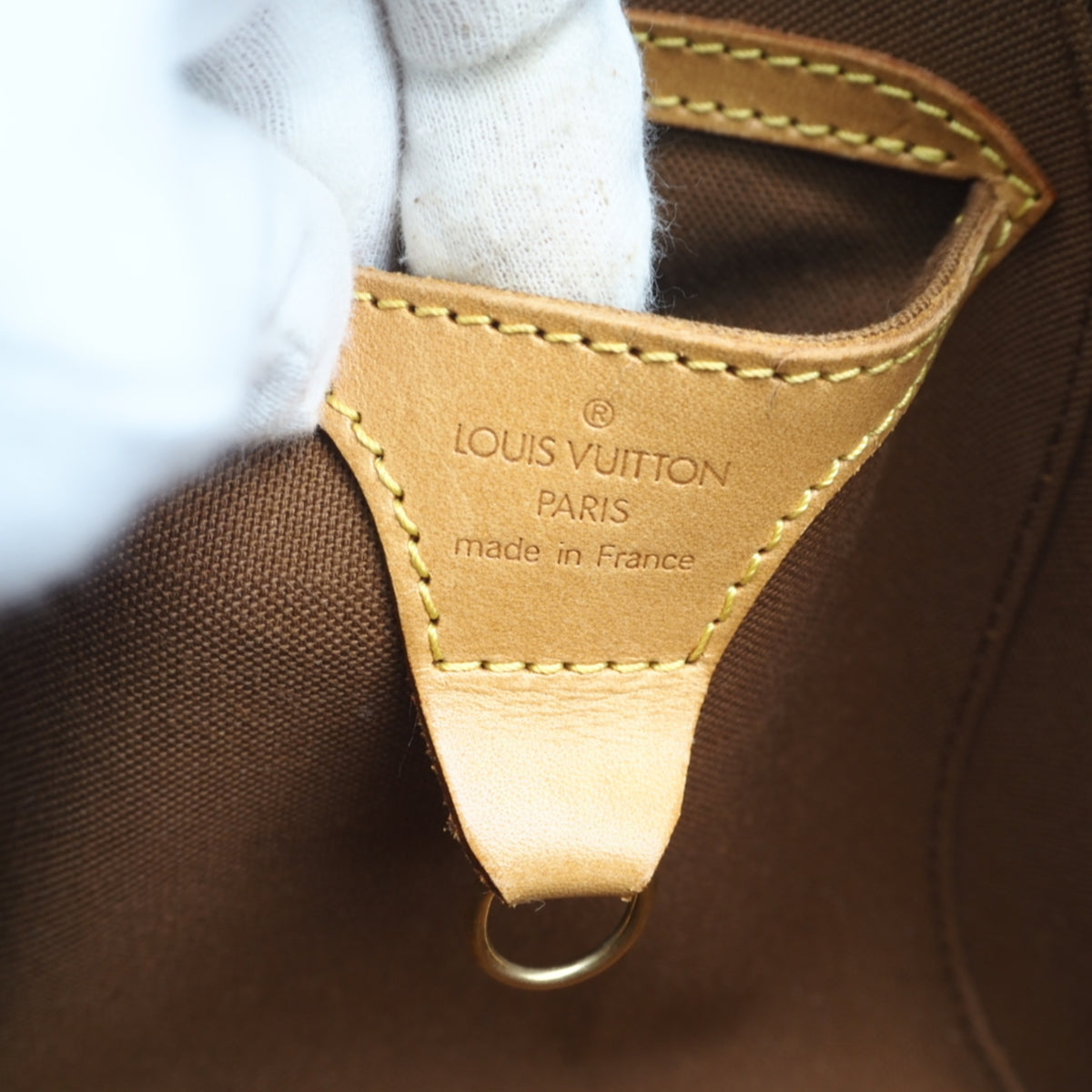 Louis Vuitton Monogram Beige Brown Coated Canvas Leather Handbag (Pre-Owned)
