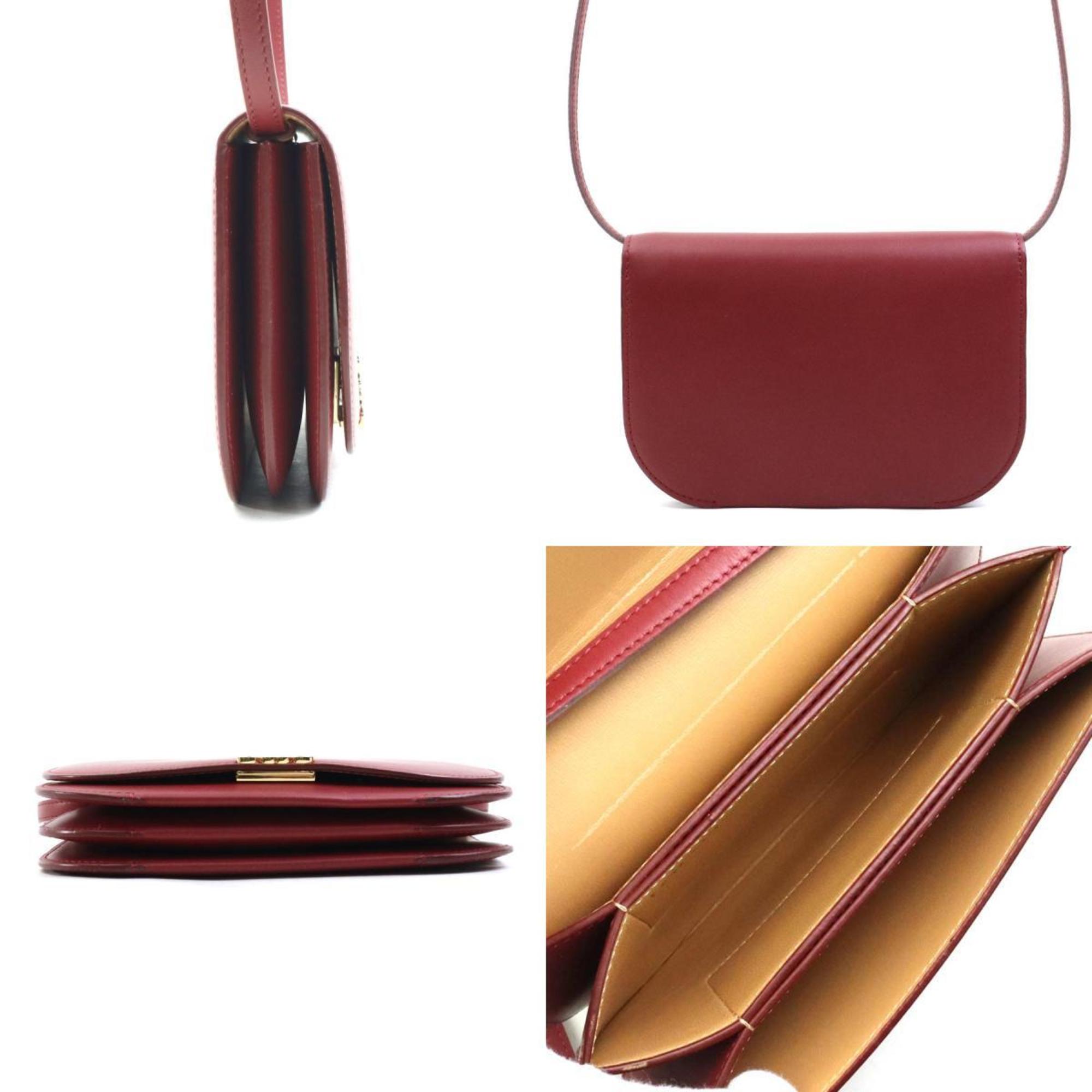 Loewe Red Color Leather Shoulder Bag (Pre-Owned)