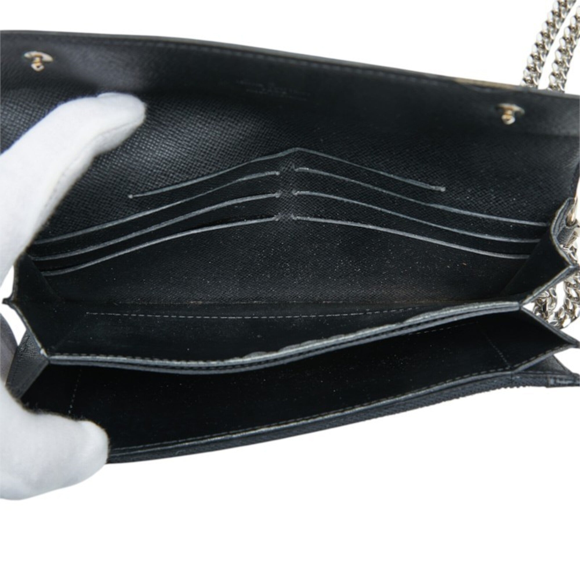 Louis Vuitton Black Pvc Leather Chain/Shoulder Wallet (Pre-Owned)