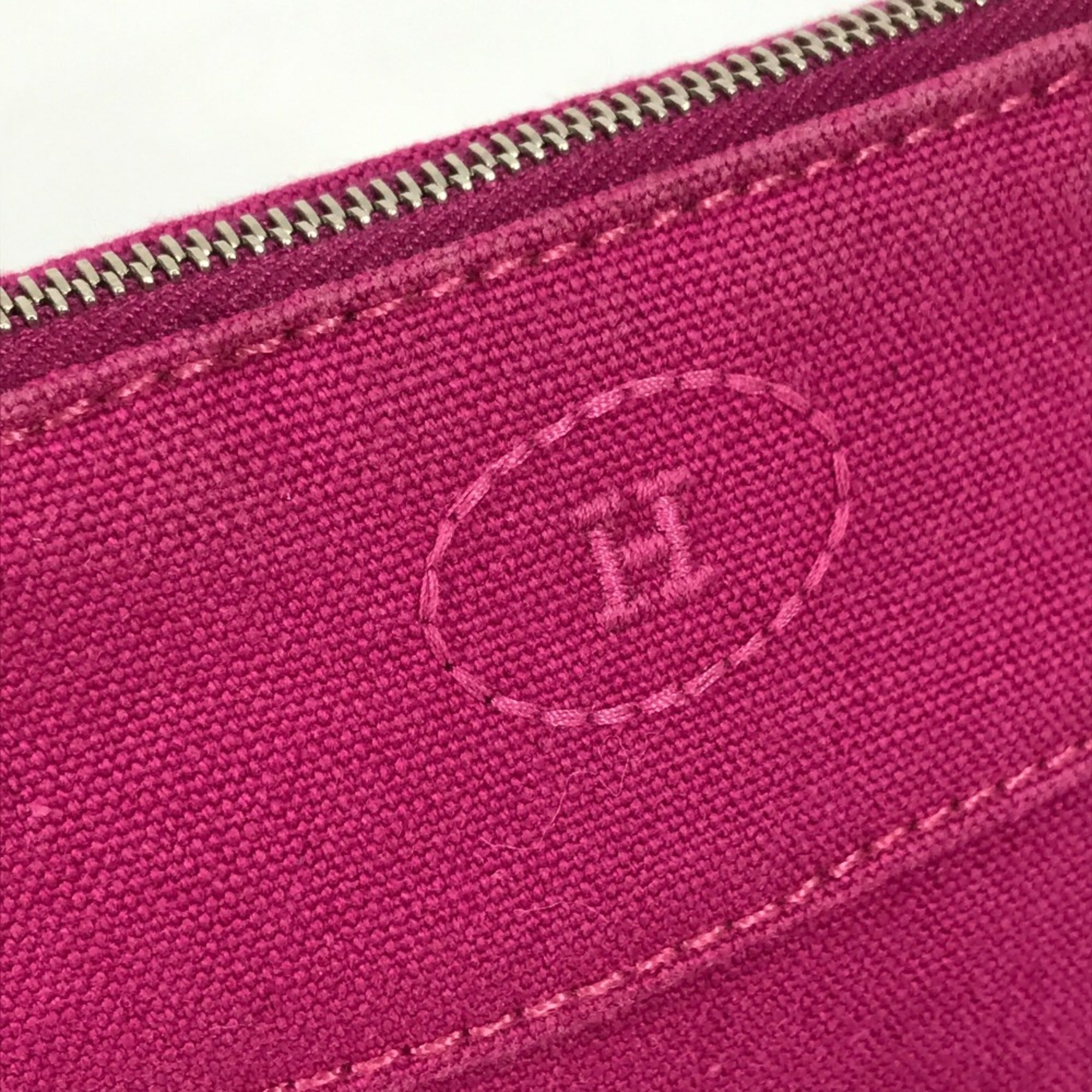 Hermes Pink Canvas Pouch (Pre-Owned)