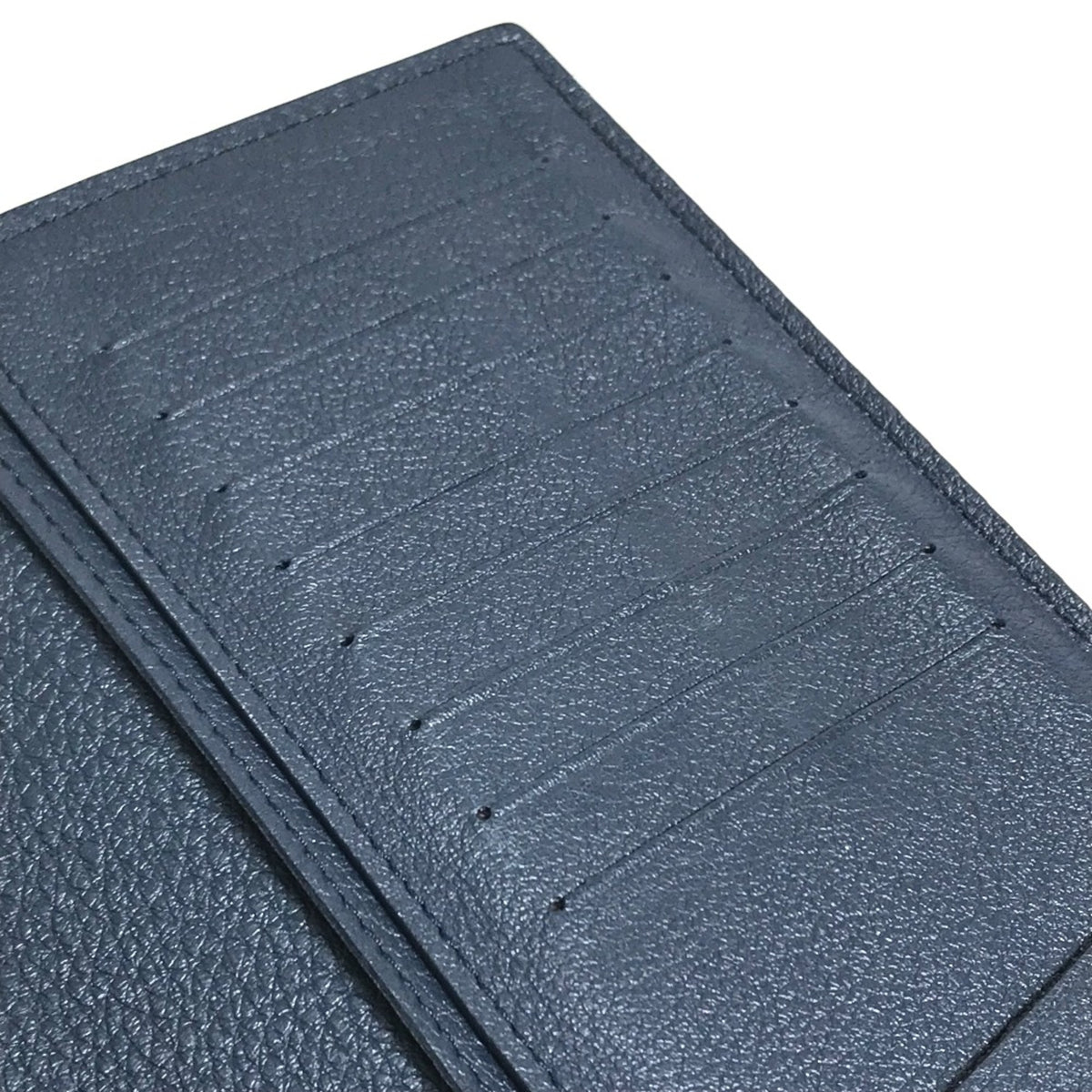 Louis Vuitton Navy Leather Long Wallet (Bi-Fold) (Pre-Owned)
