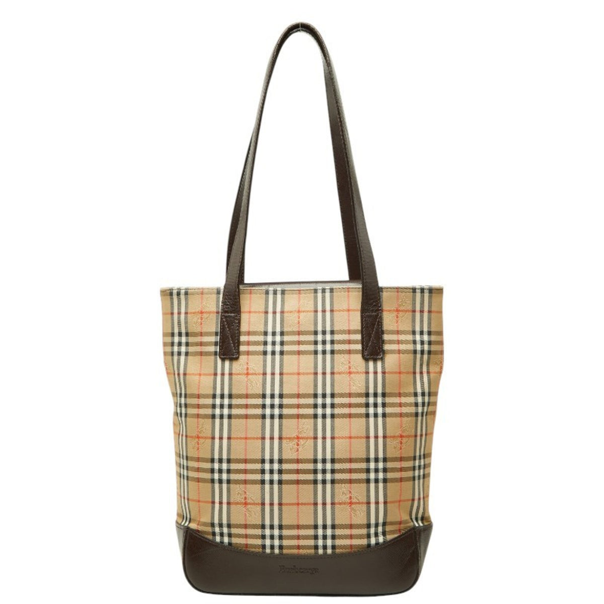Burberry Beige Brown Canvas Tote Bag (Pre-Owned)