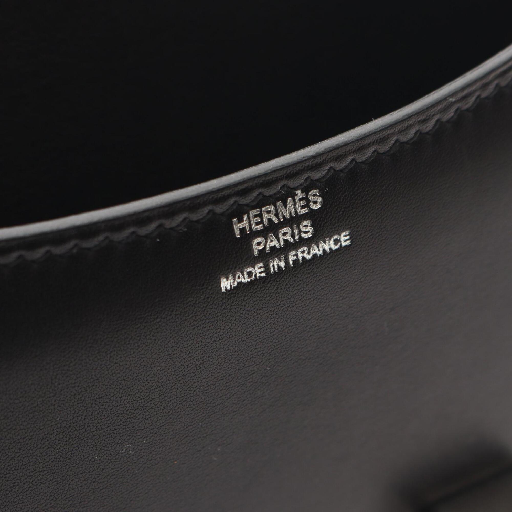 Hermes Black Swift Leather Handbag Shoulder Bag (Pre-Owned)