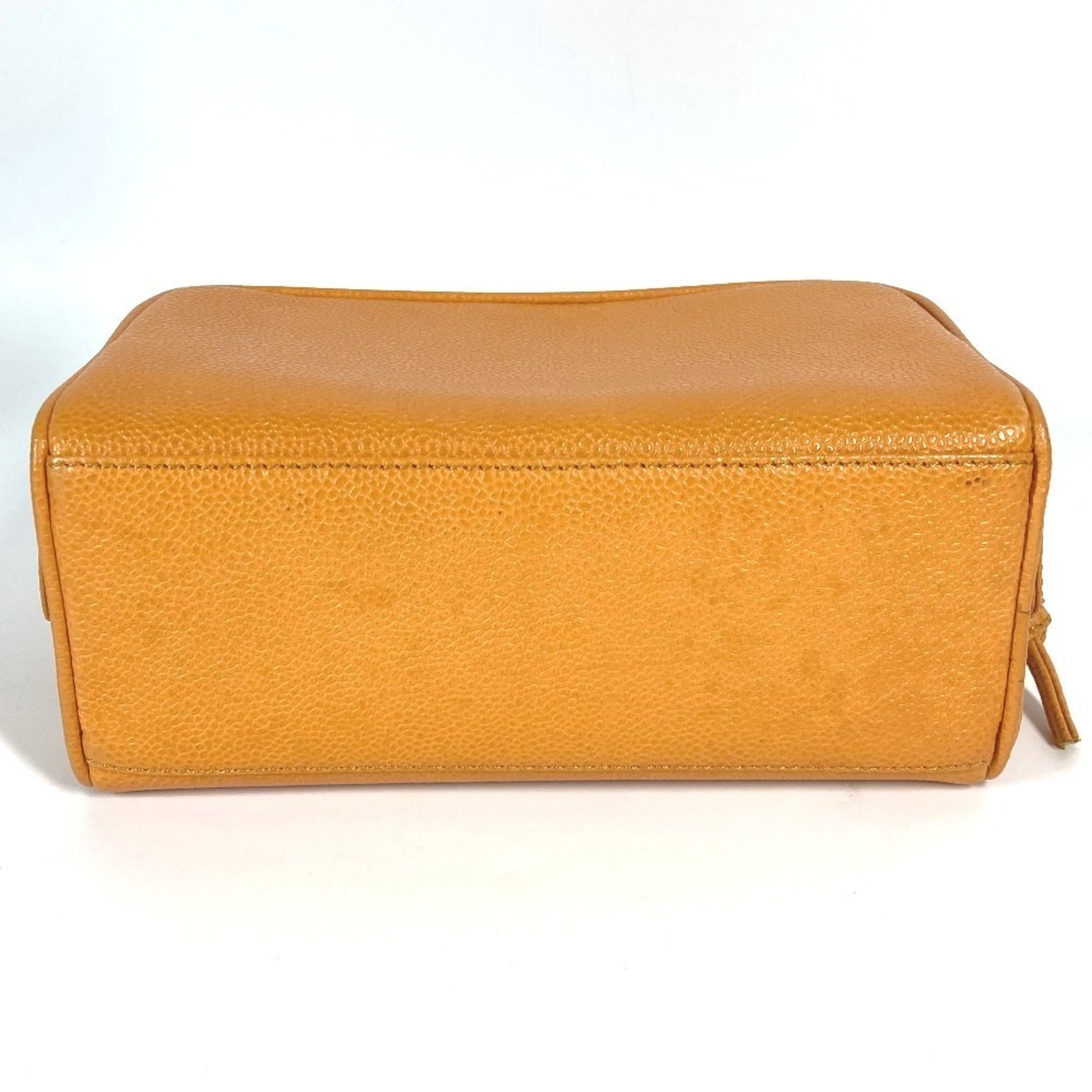 Chanel Orange Yellow Grained Calfskin Pouch (Pre-Owned)
