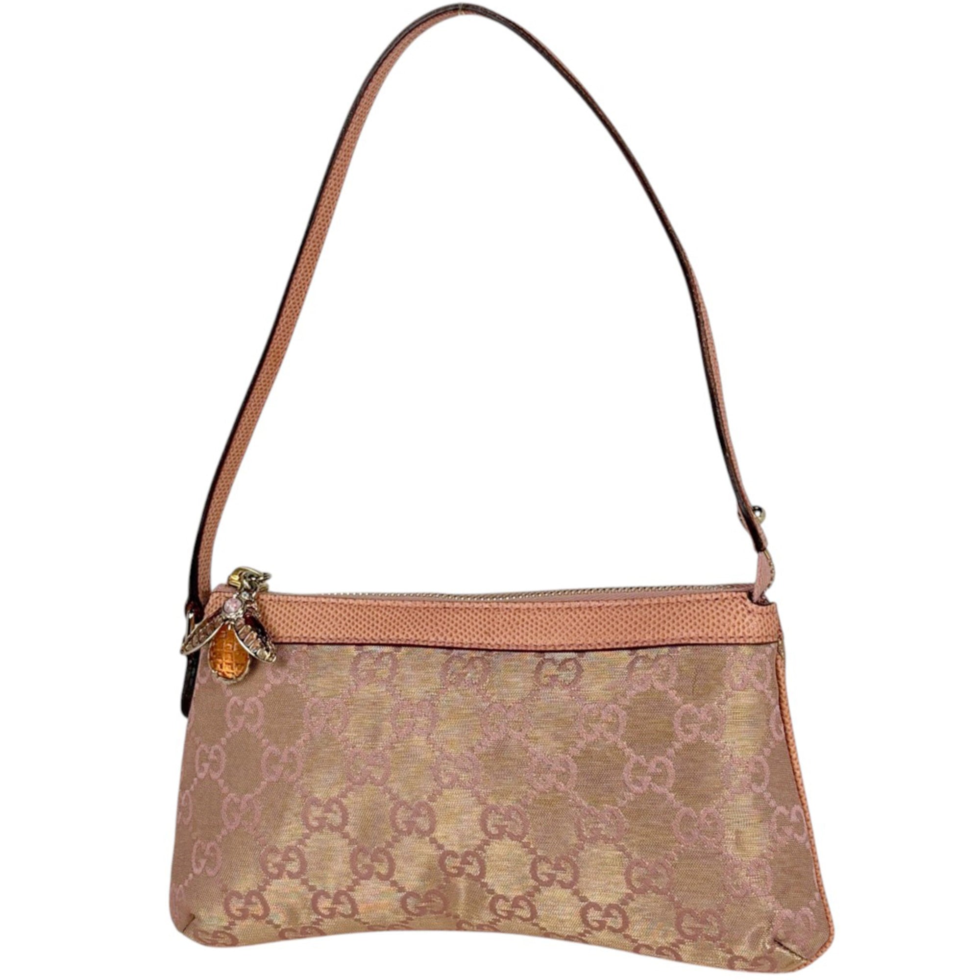 Gucci Pink Gg Canvas Leather Pouch (Pre-Owned)