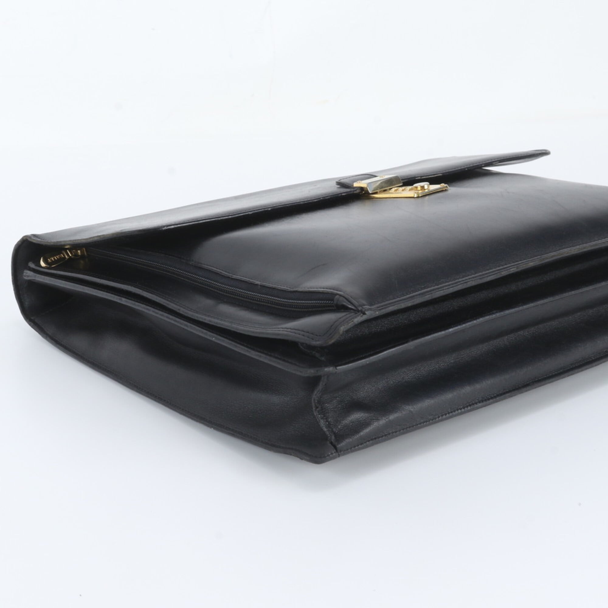 Bally Black Leather Briefcase Tote Bag (Pre-Owned)