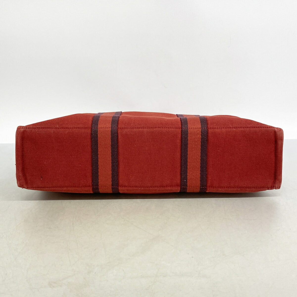 Hermes Red Color Canvas Tote Bag (Pre-Owned)