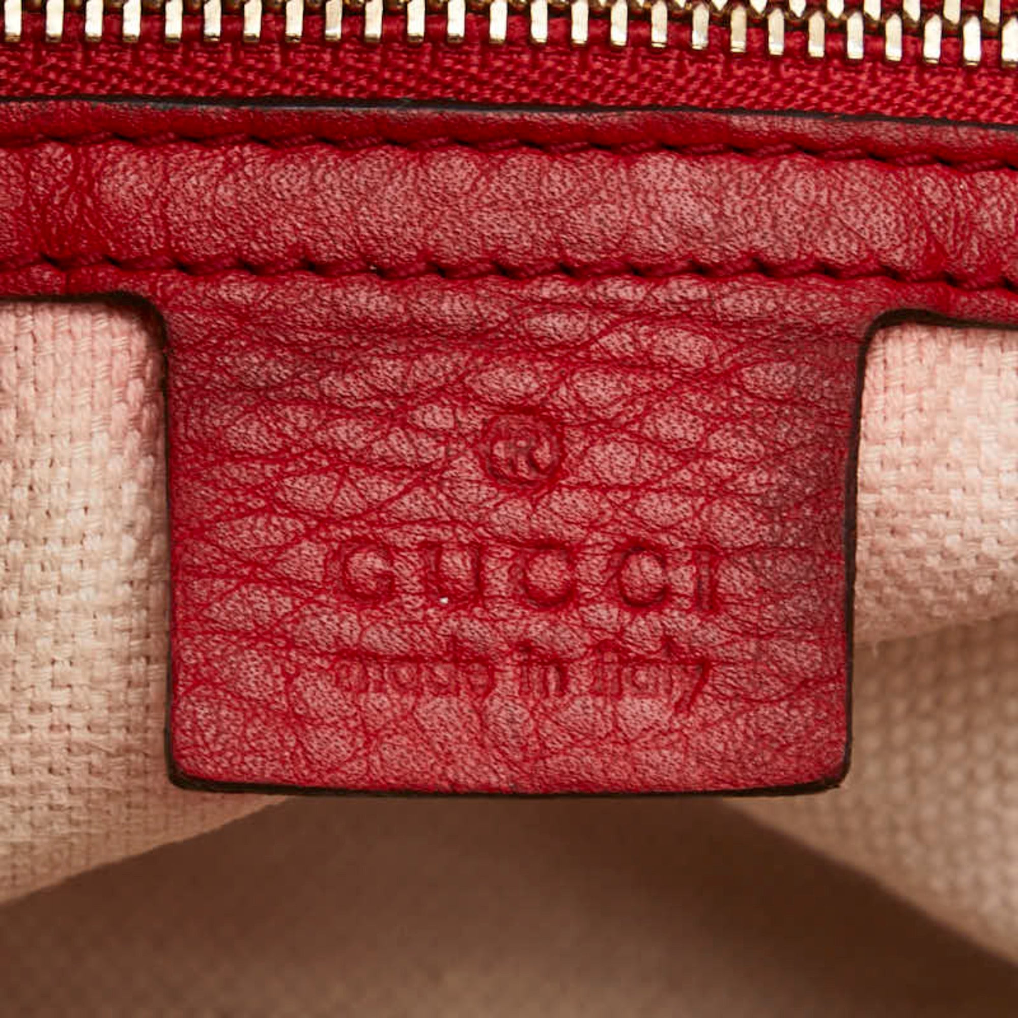 Gucci Soho Red Color Leather Handbag Shoulder Bag (Pre-Owned)