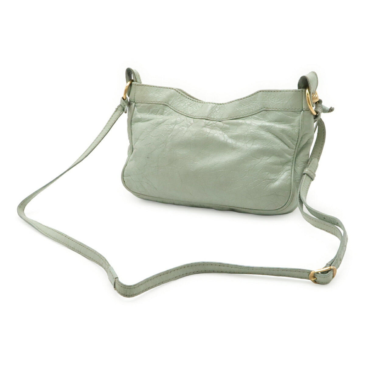 Balenciaga Light Green Leather Clutch Bag Pochette Shoulder Bag (Pre-Owned)