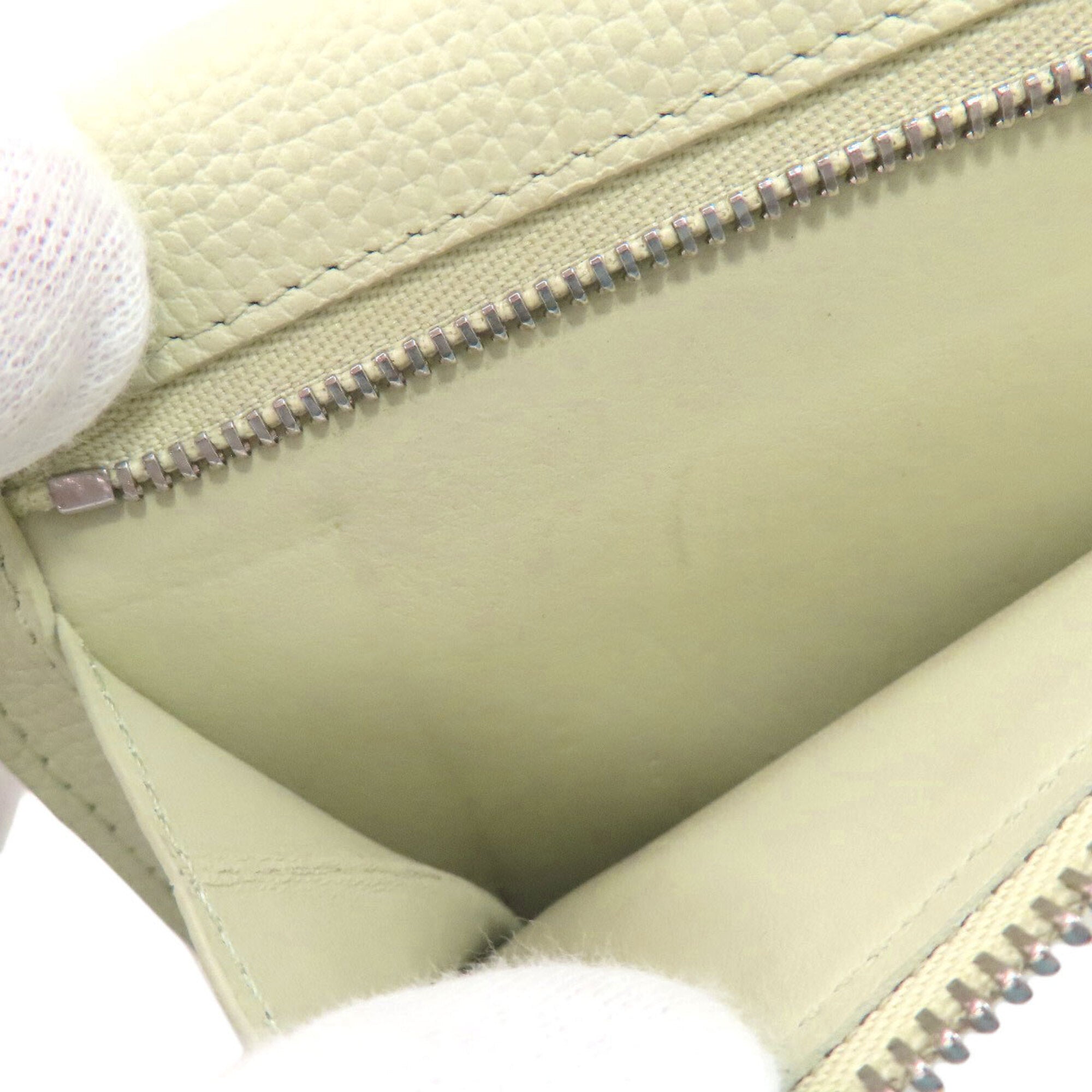 Loewe Light Green Leather Long Wallet (Bi-Fold) (Pre-Owned)
