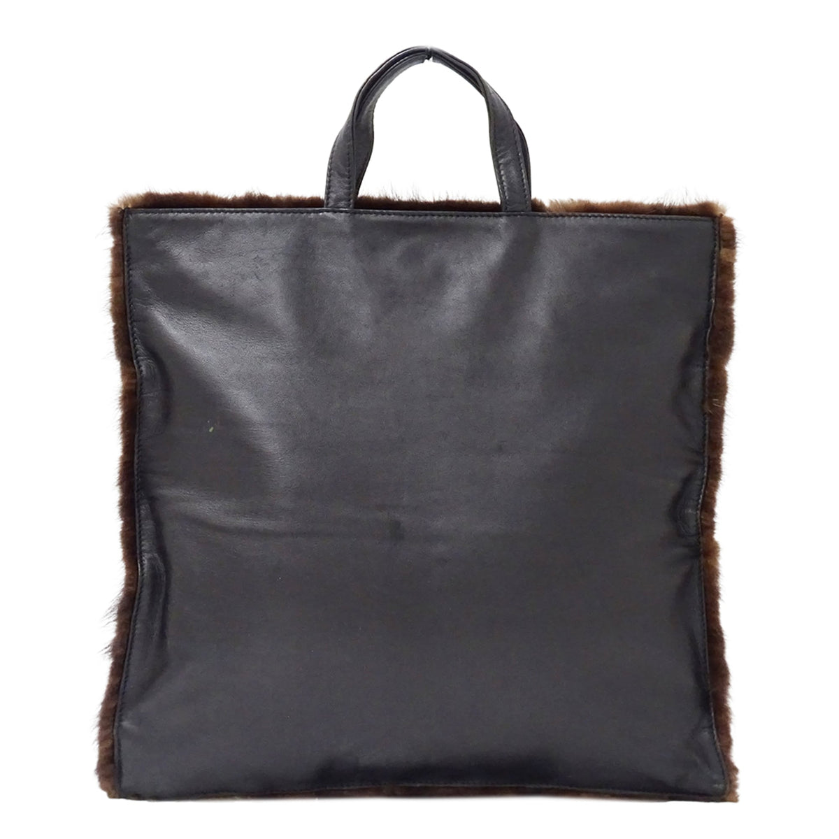 Loewe Brown Fur Leather Handbag Tote Bag (Pre-Owned)
