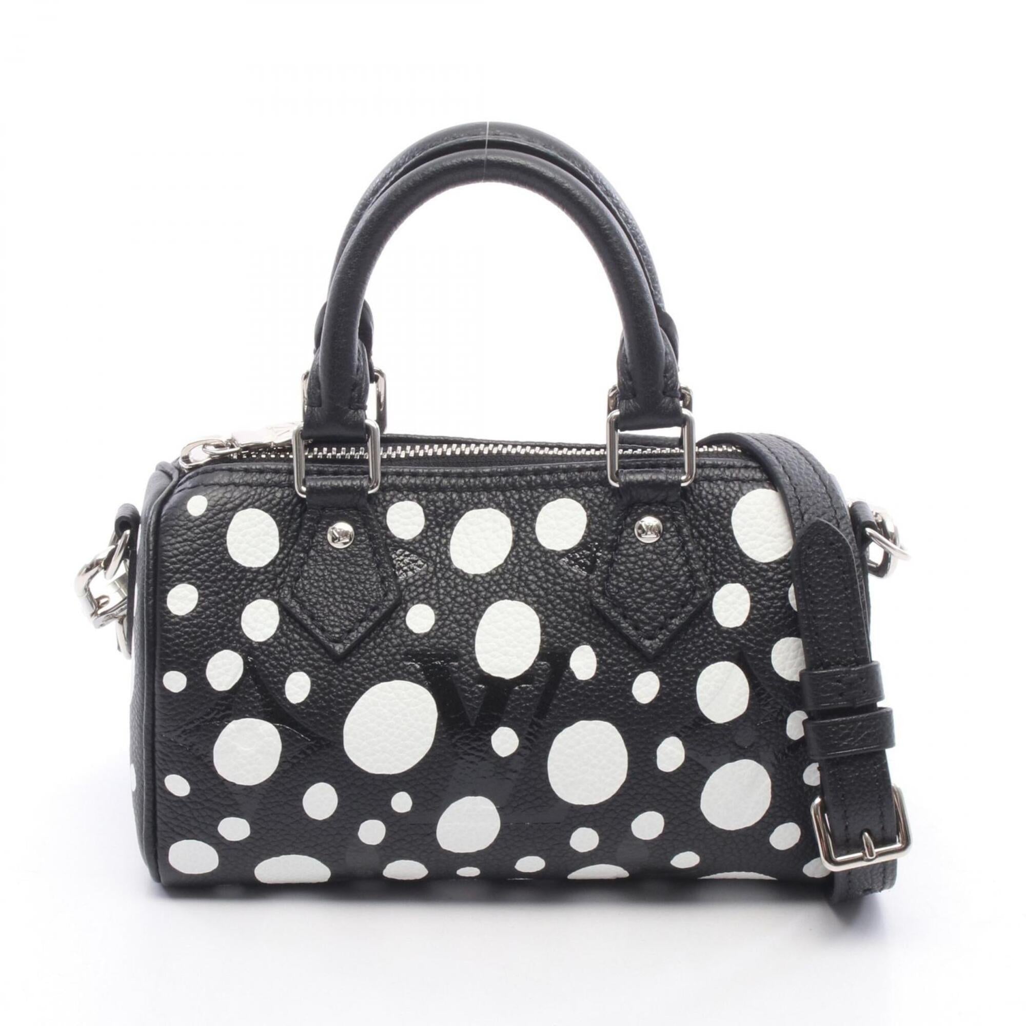 Louis Vuitton Black White Coated Canvas Leather Handbag Shoulder Bag (Pre-Owned)