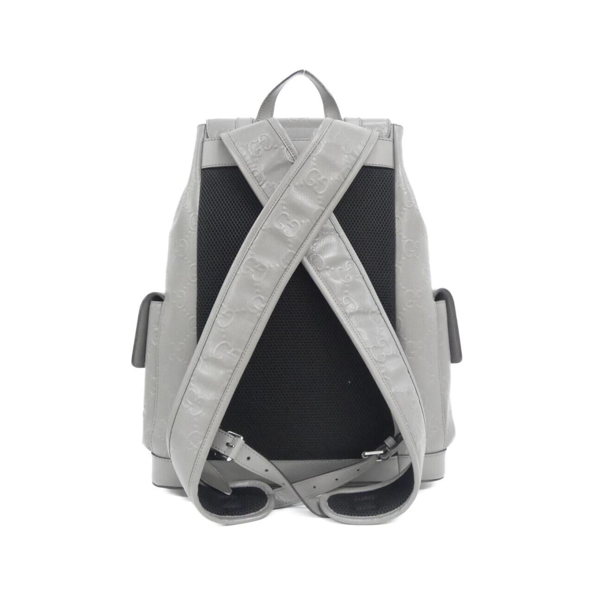 Gucci Gray Leather Backpack (Pre-Owned)