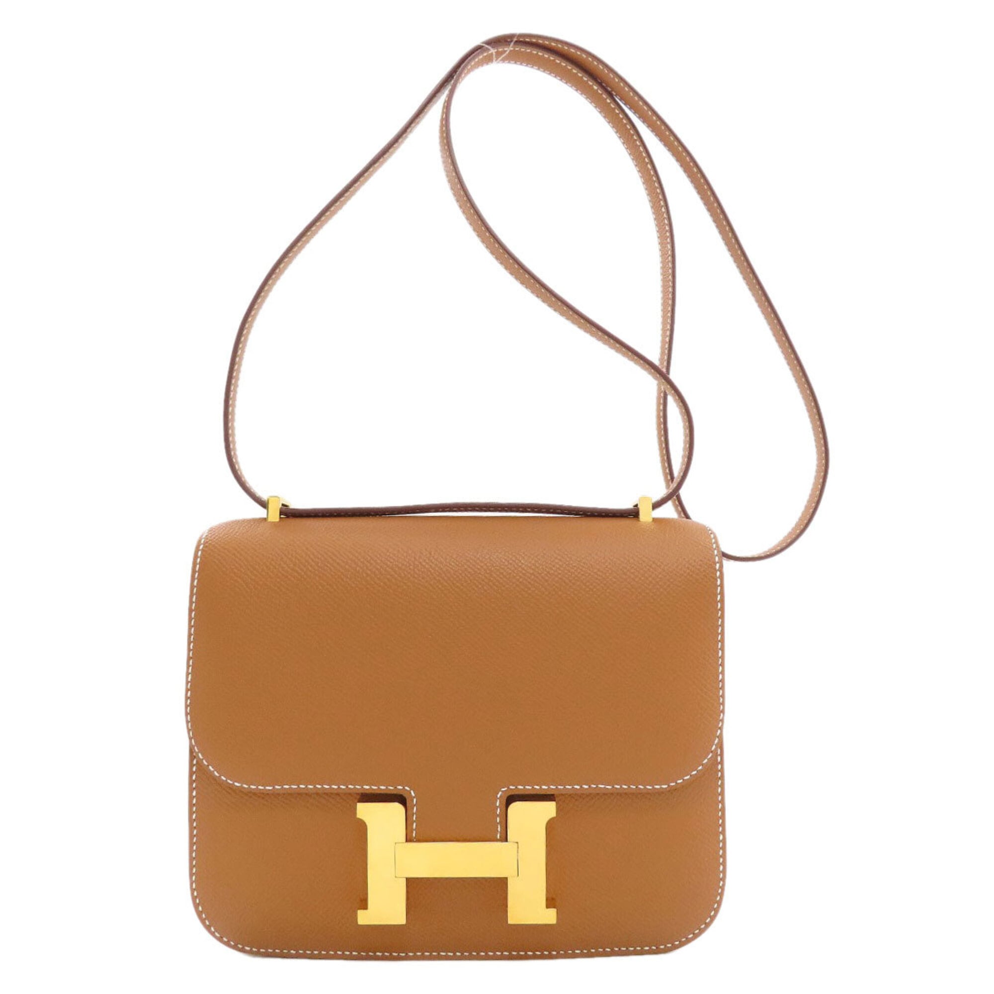 Hermes Gold Epsom Leather Shoulder Bag (Pre-Owned)