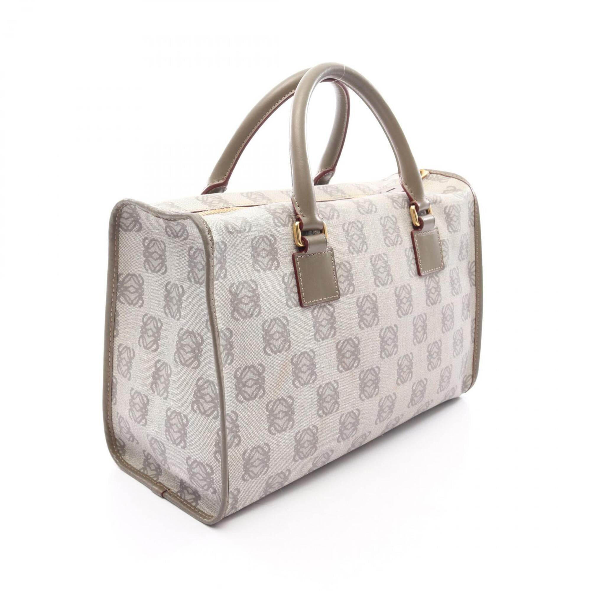 Loewe Gray Coated Canvas Leather Handbag Tote Bag (Pre-Owned)