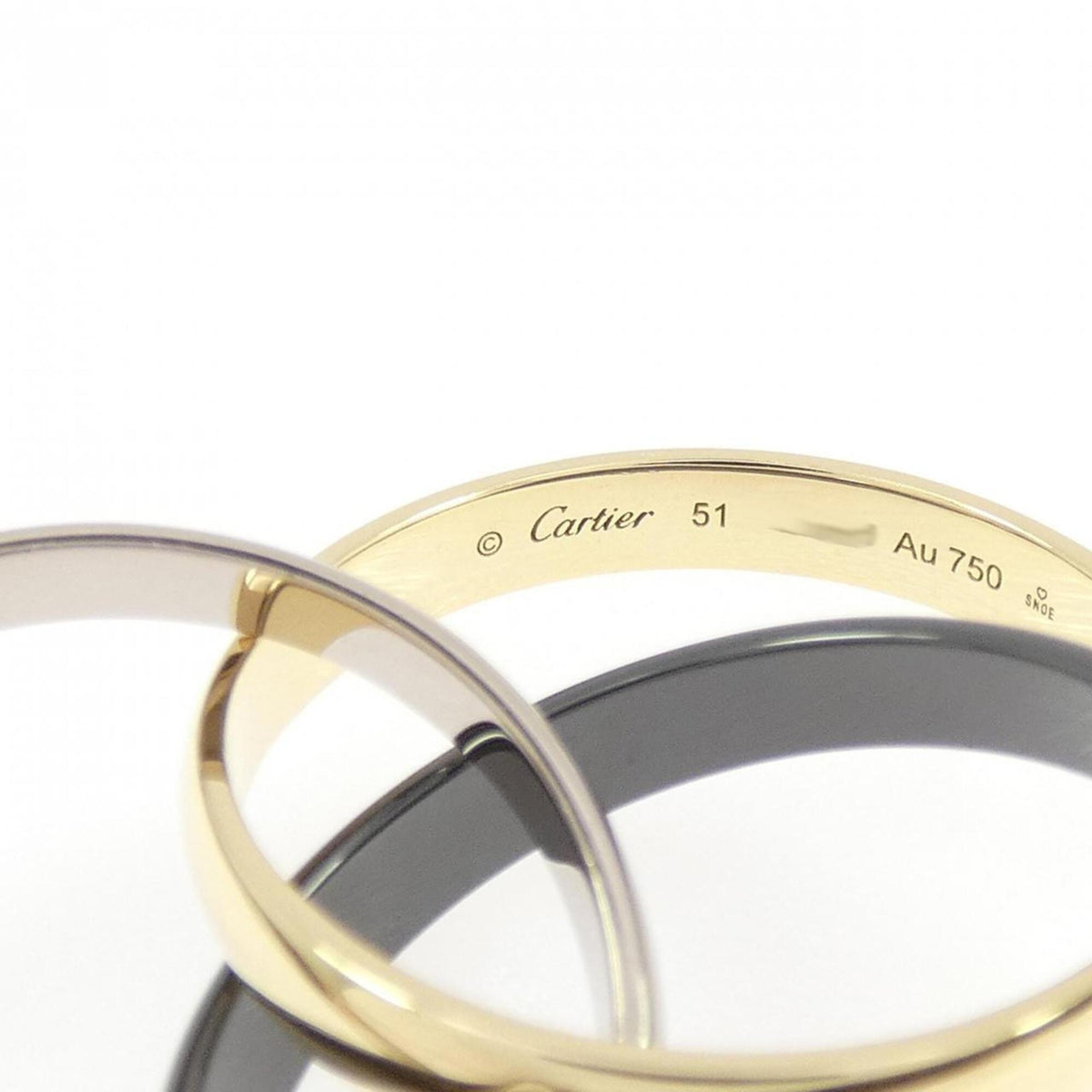 Cartier White Gold Yellow Gold Yellow Gold (18K) White Gold (18K) Ceramic Band Ring (Pre-Owned)