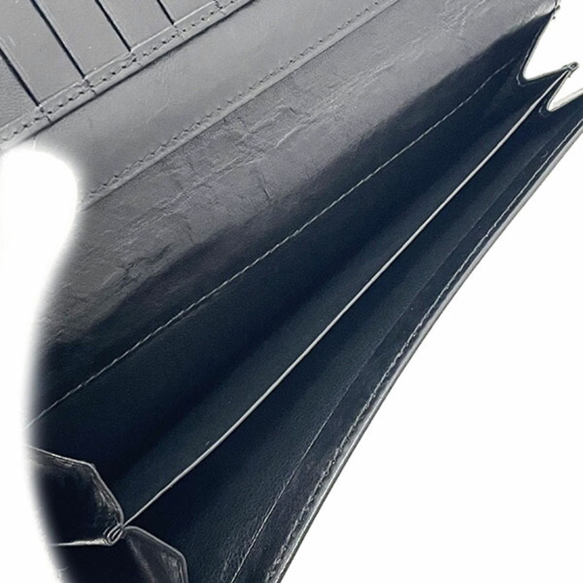 Bottega Veneta Black Leather Long Wallet (Bi-Fold) (Pre-Owned)