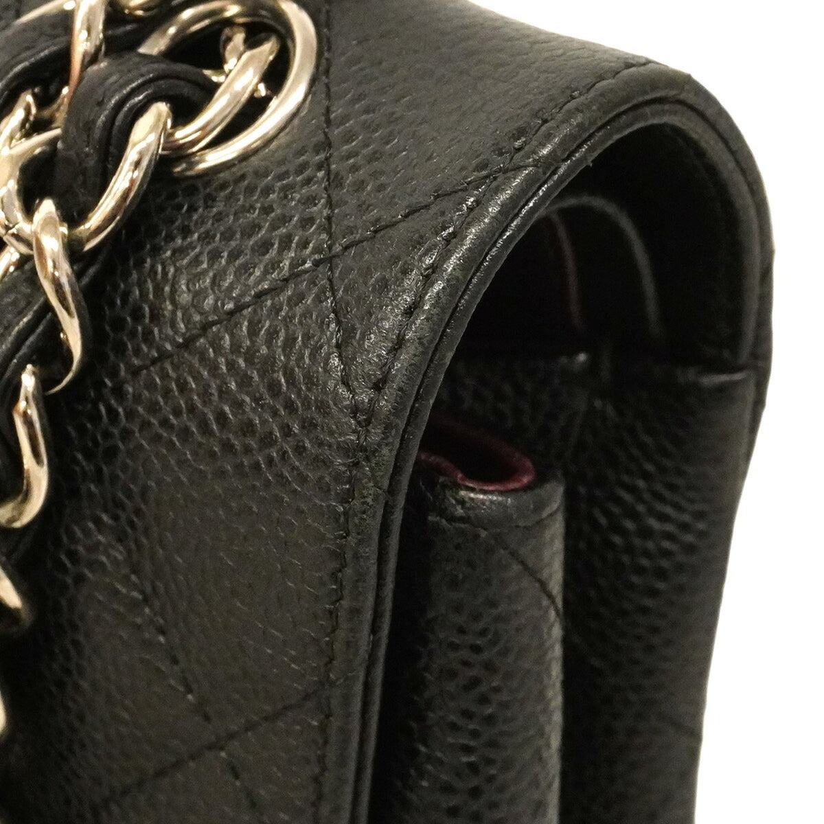 Chanel Black Grained Calfskin Shoulder Bag (Pre-Owned)