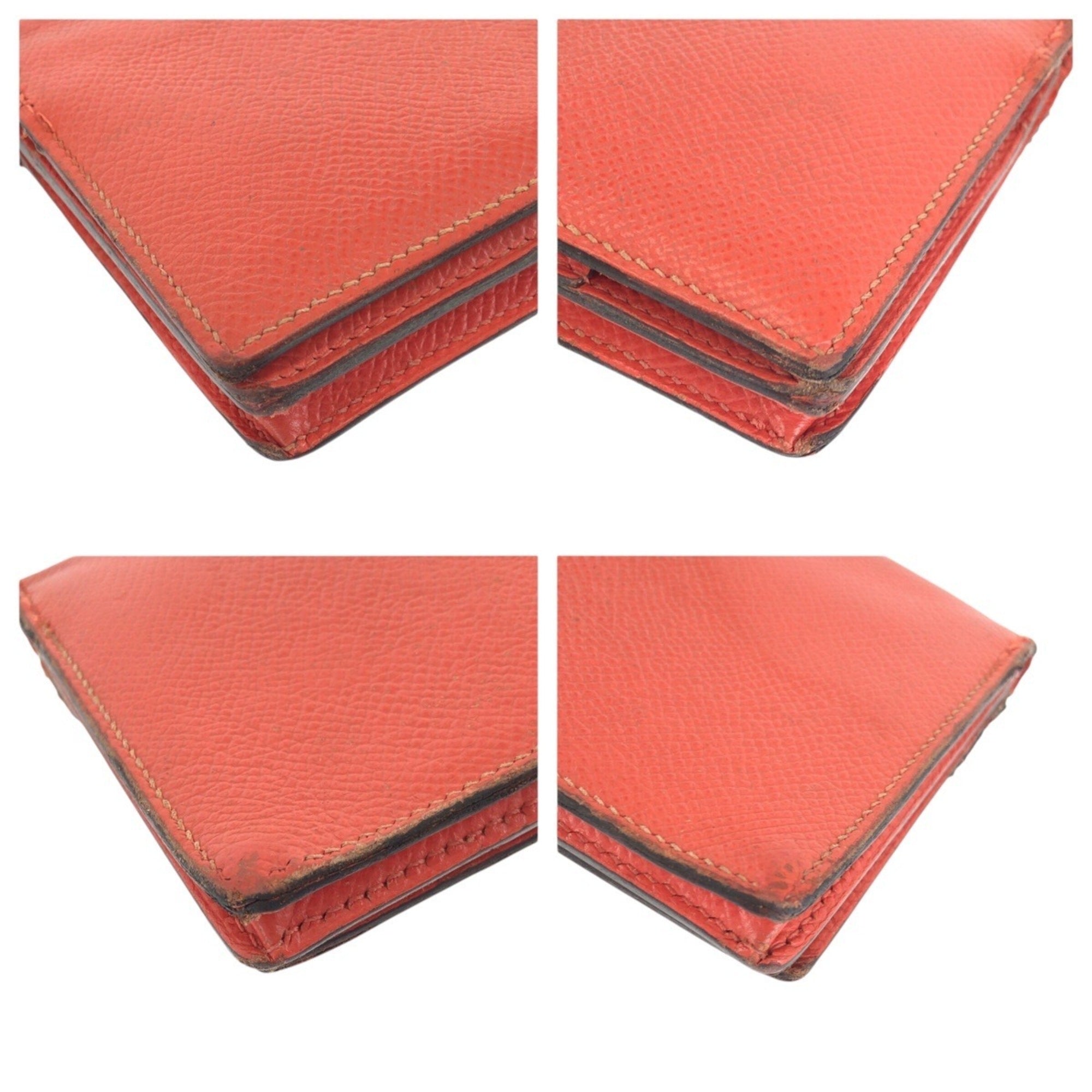 Hermes Orange Epsom Leather Long Wallet (Bi-Fold) (Pre-Owned)