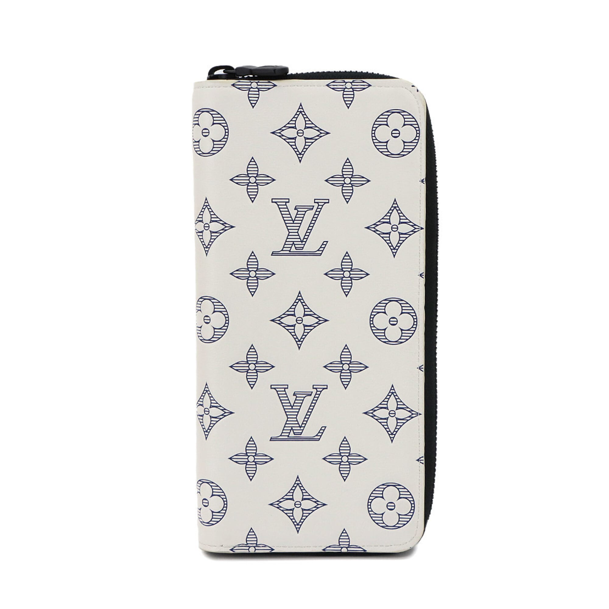 Louis Vuitton Black Monogram Navy White Monogram Shadow Long Wallet (Bi-Fold) (Pre-Owned)
