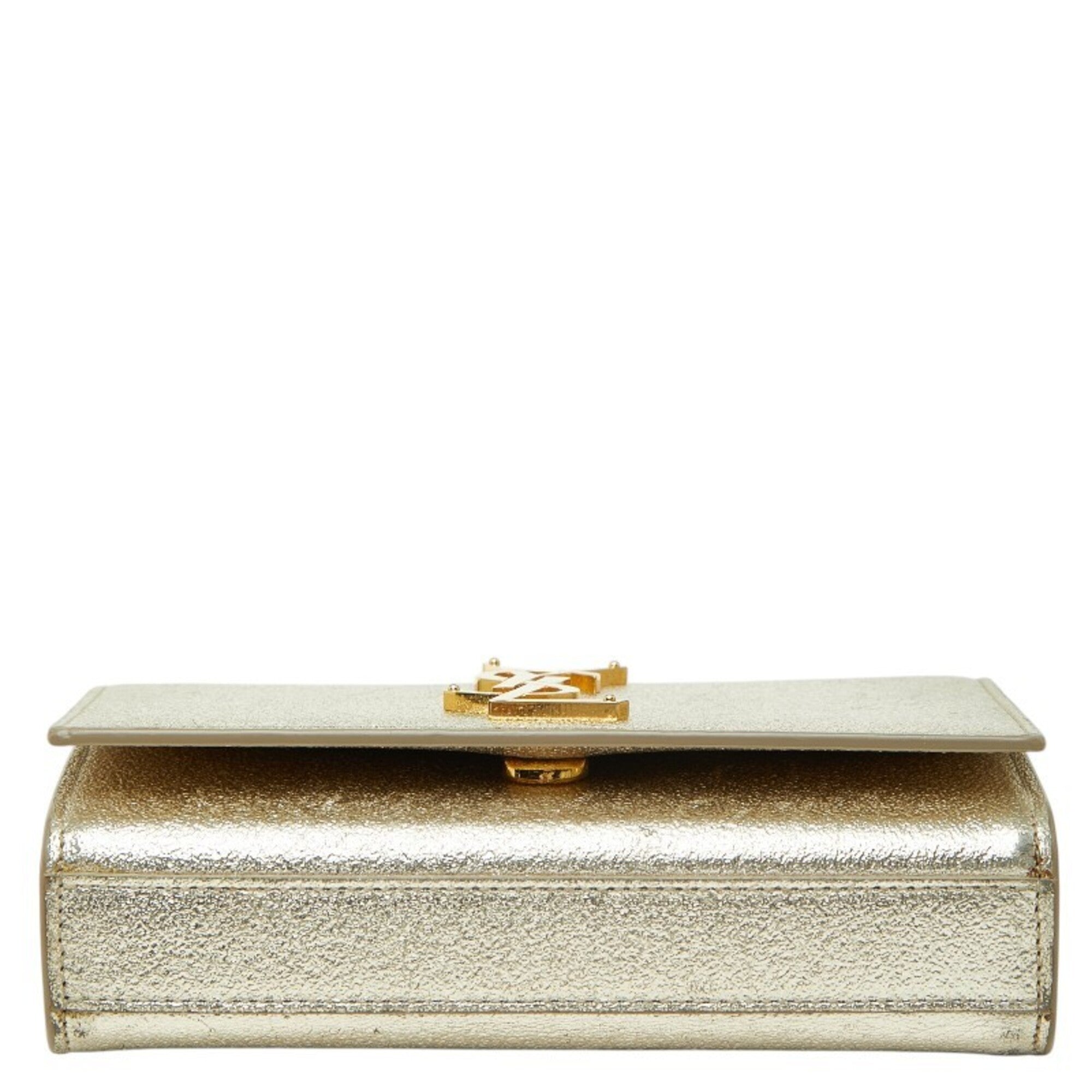 Saint Laurent Gold Leather Shoulder Bag (Pre-Owned)