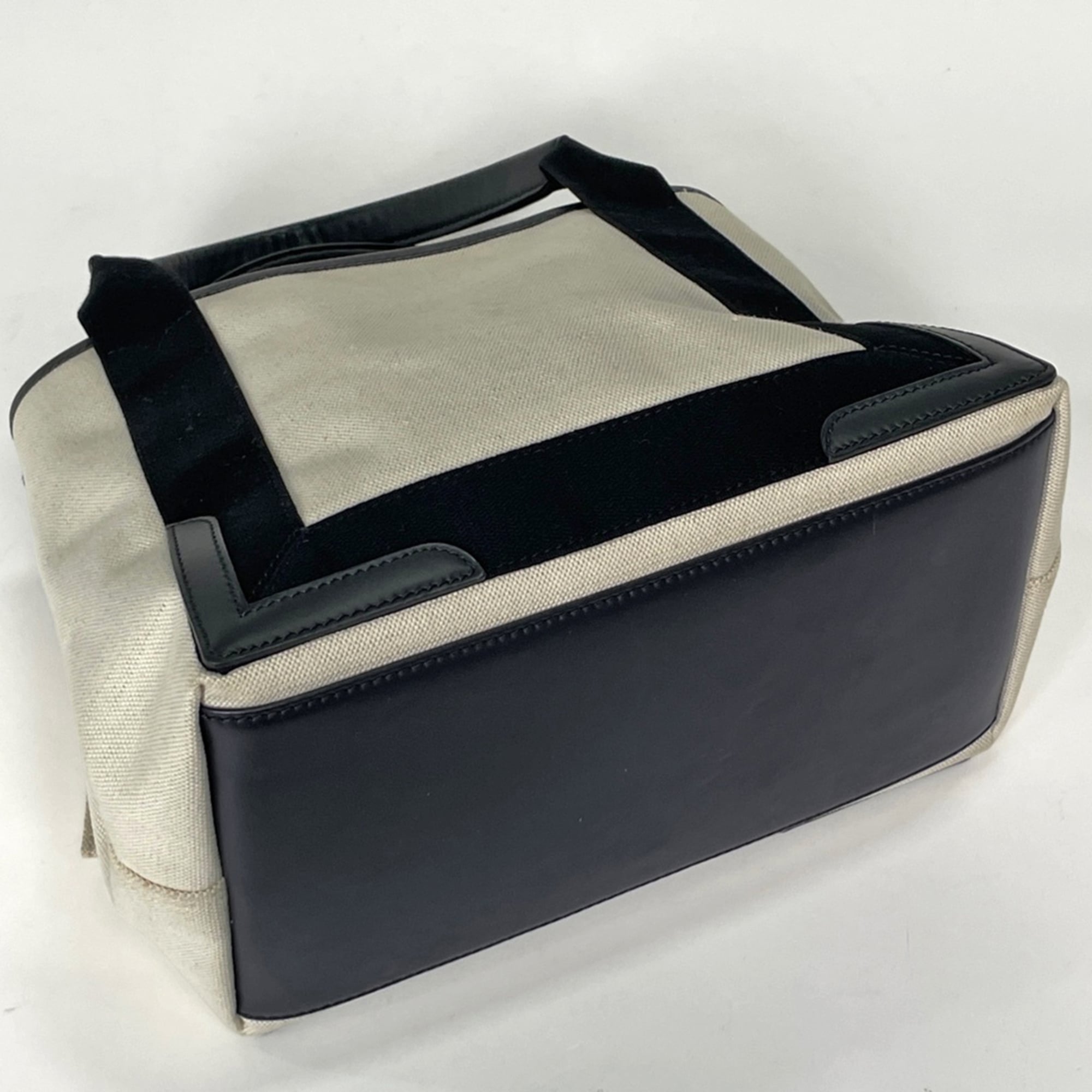 Balenciaga Black Ivory Navy Canvas Tote Bag (Pre-Owned)