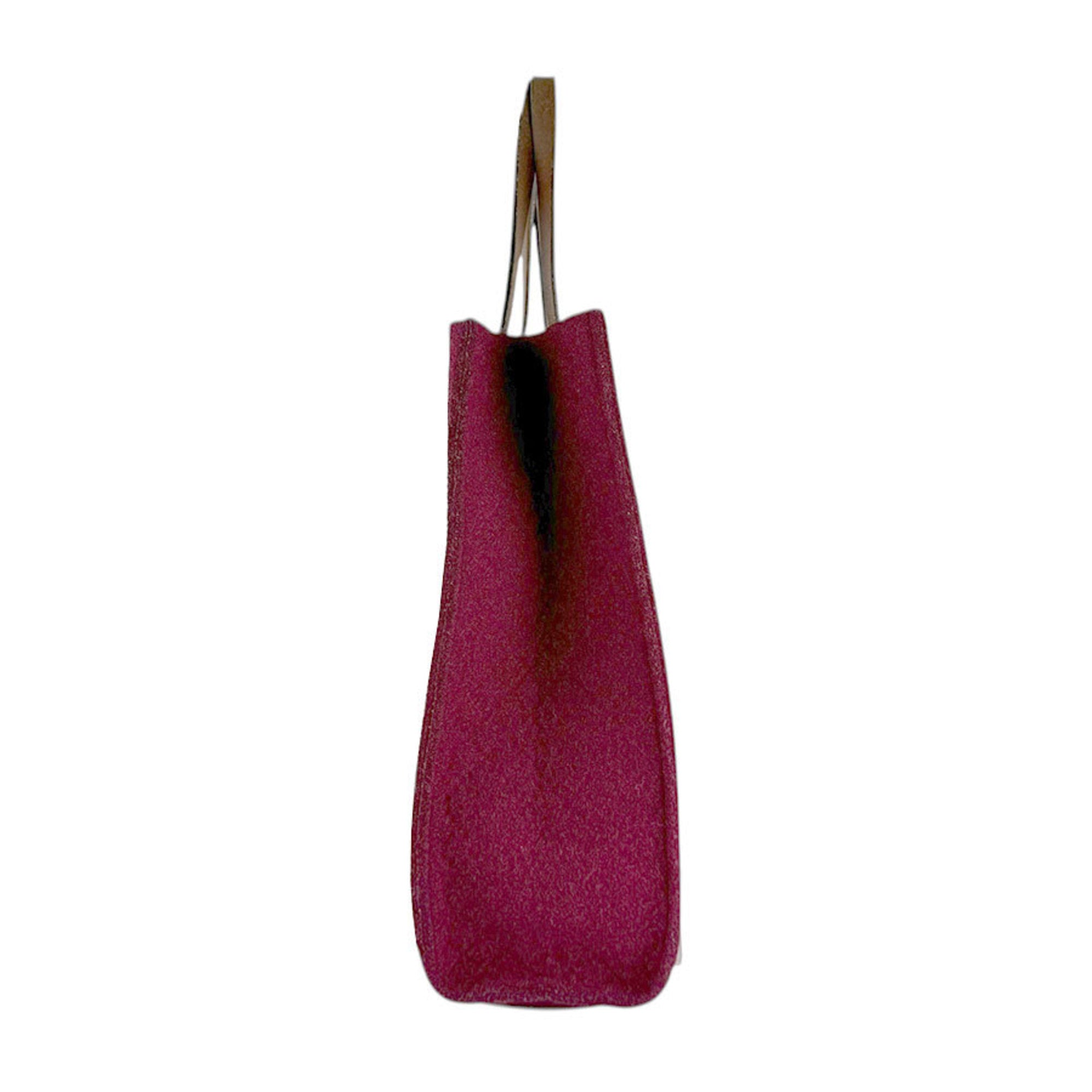 Gucci Bordeaux Brown Felt Leather Handbag (Pre-Owned)