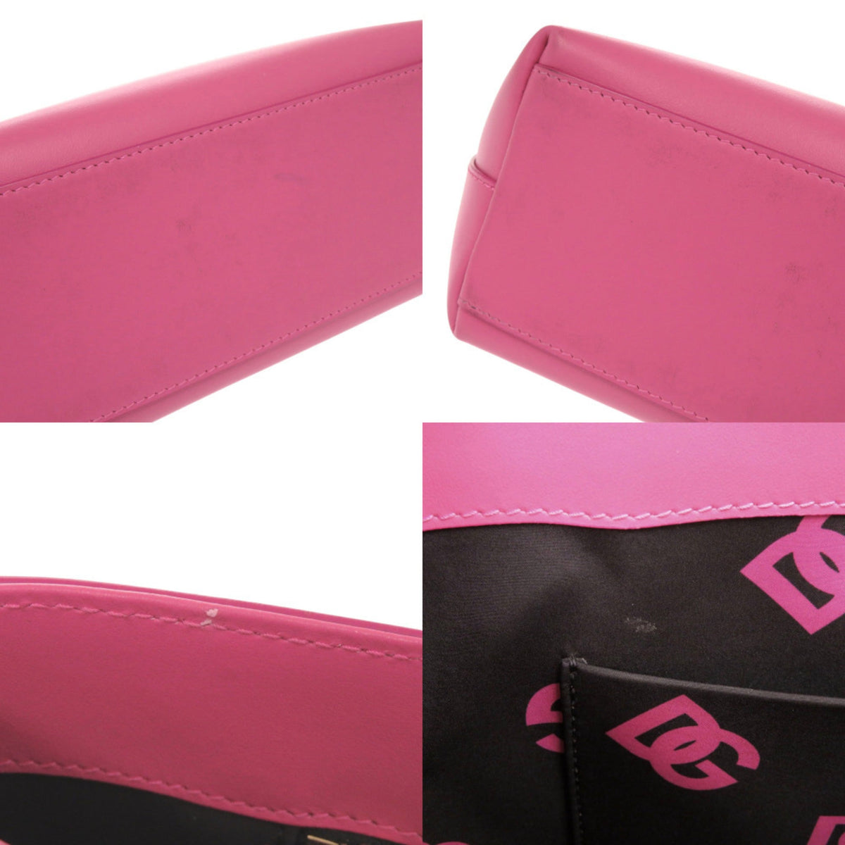 Dolce & Gabbana Pink Leather Handbag Shopping Bag Tote Bag (Pre-Owned)